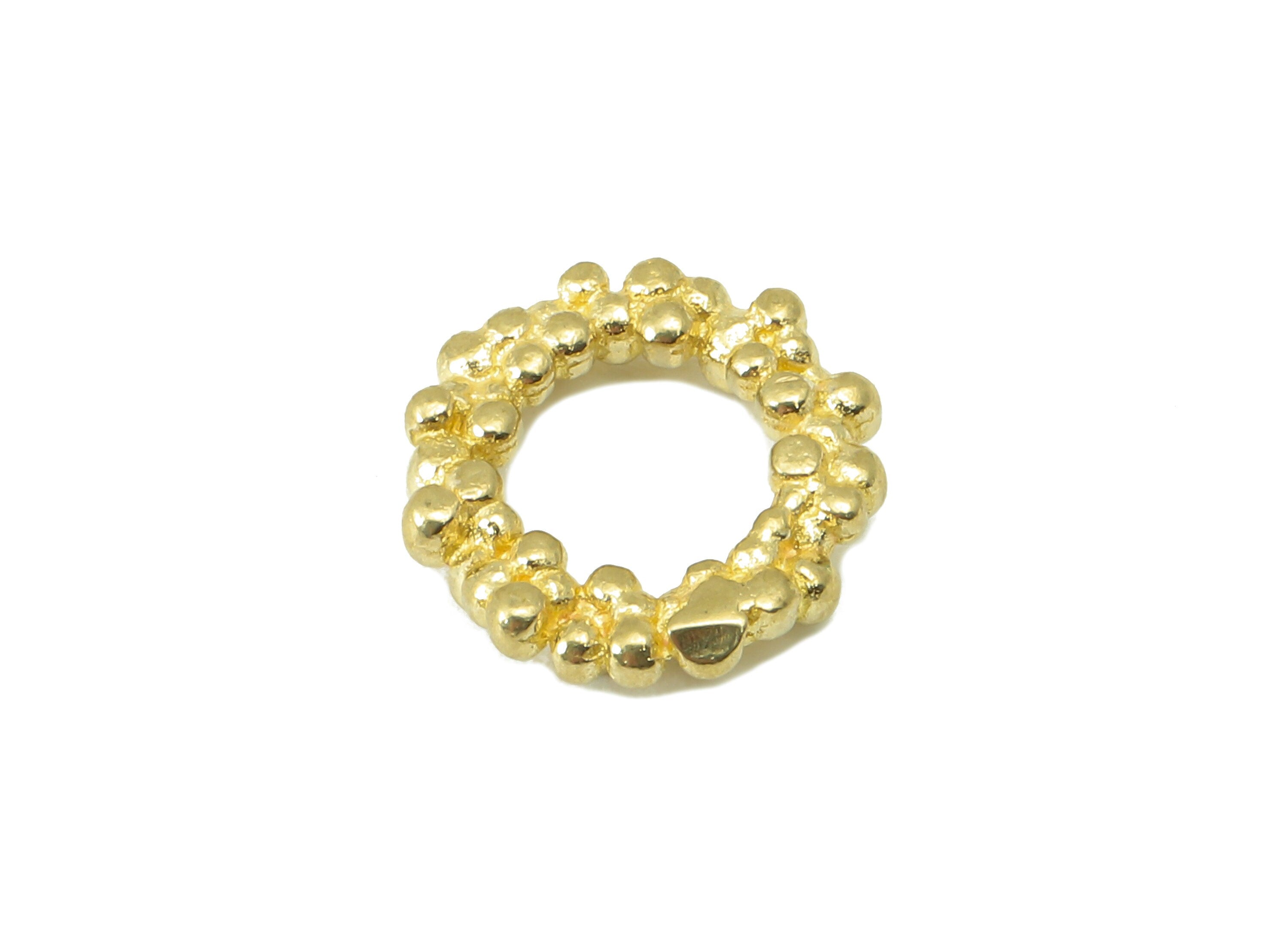 Brass Round Charm -Raw Brass Beaded Shape Hoop Earrings – Chunky Wide Shiny Pendant-DIY For Jewelry Making-12x 12x 2.62mm-PP8350 - DOMEDBAZAAR