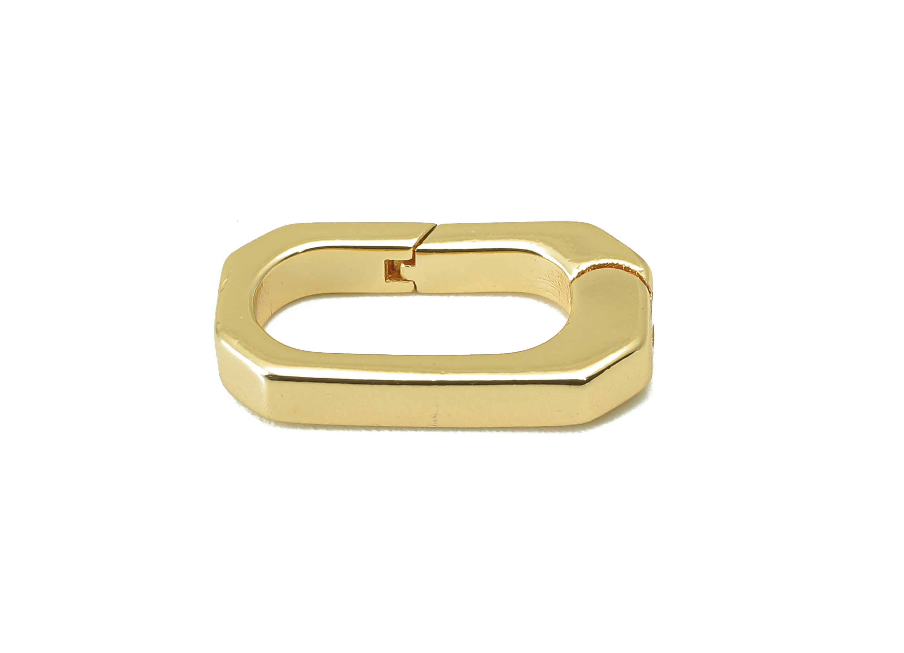 Brass Octagon Clasp - Brass Thick Hoop Clasp - Brass Octagon Hoop Clasp- 18K Real Gold Plated -Jewelry Making - 16.18x8x 1.53mm- RGP5995 - DOMEDBAZAAR