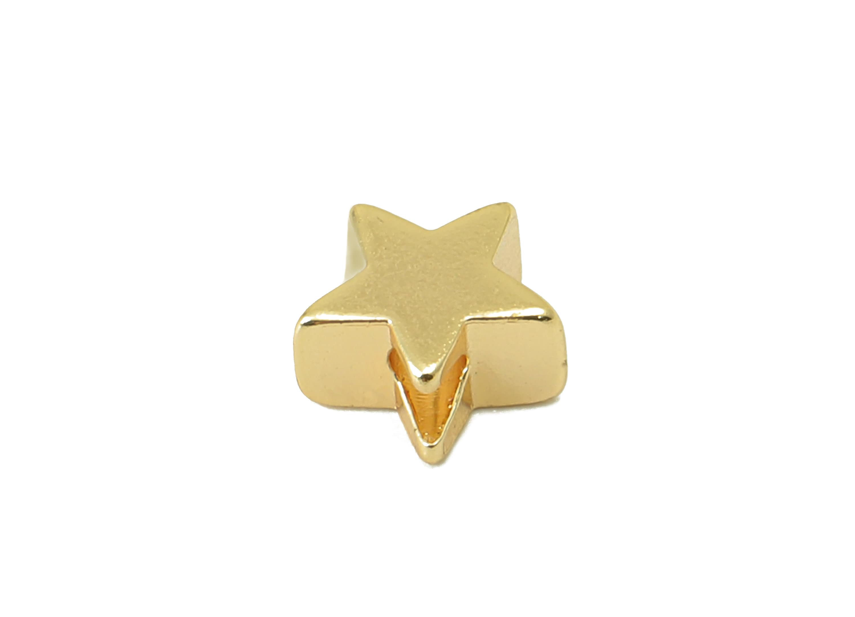 Brass Star Spacer Bead -Brass Cubic Star Charm -Brass Semi Star Pendant- For Necklace - 18K Real Gold Plated - 5.46x5.46x 3.17mm-RGP6049 - DOMEDBAZAAR