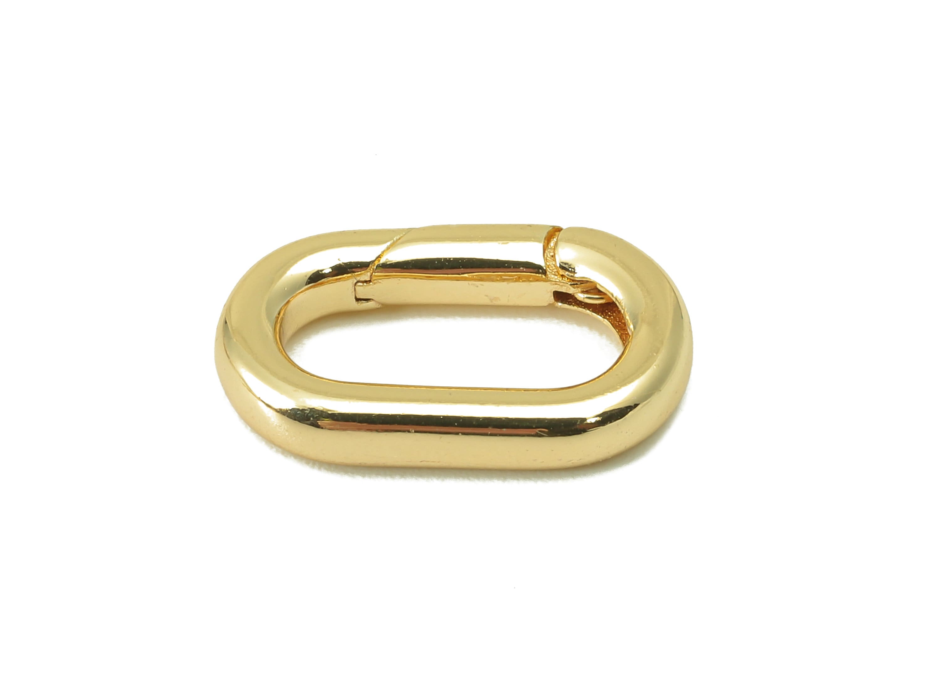 Brass Ellipse Clasp - Brass Gold Hoop Clasp - Brass Hoop Clasp- 18K Real Gold Plated -Jewelry Making - 15.8x 9.61 x 2.67mm- RGP6087 - DOMEDBAZAAR