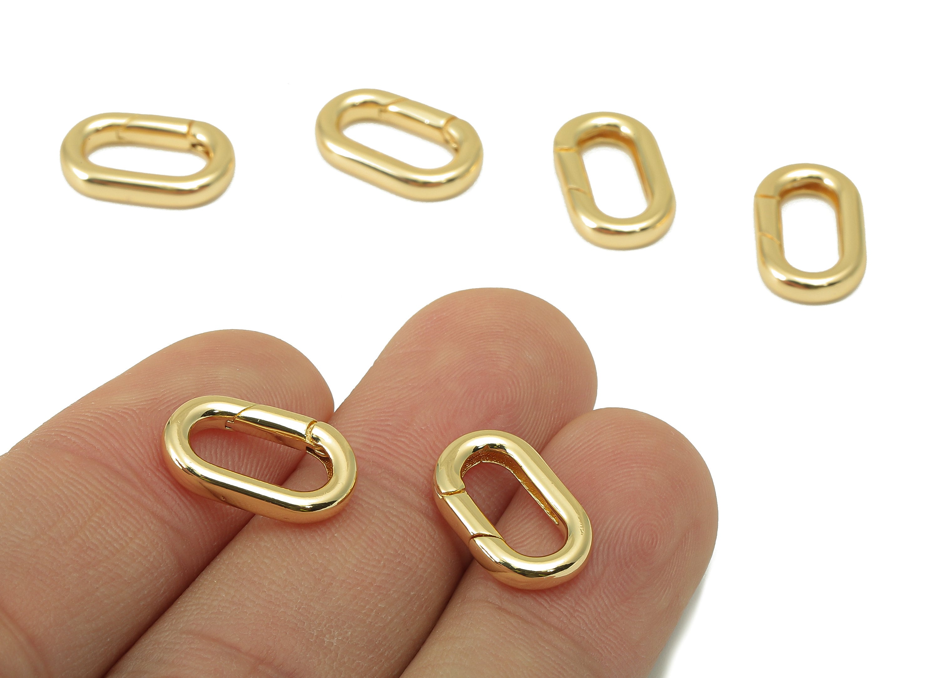 Brass Ellipse Clasp - Brass Gold Hoop Clasp - Brass Hoop Clasp- 18K Real Gold Plated -Jewelry Making - 15.8x 9.61 x 2.67mm- RGP6087 - DOMEDBAZAAR