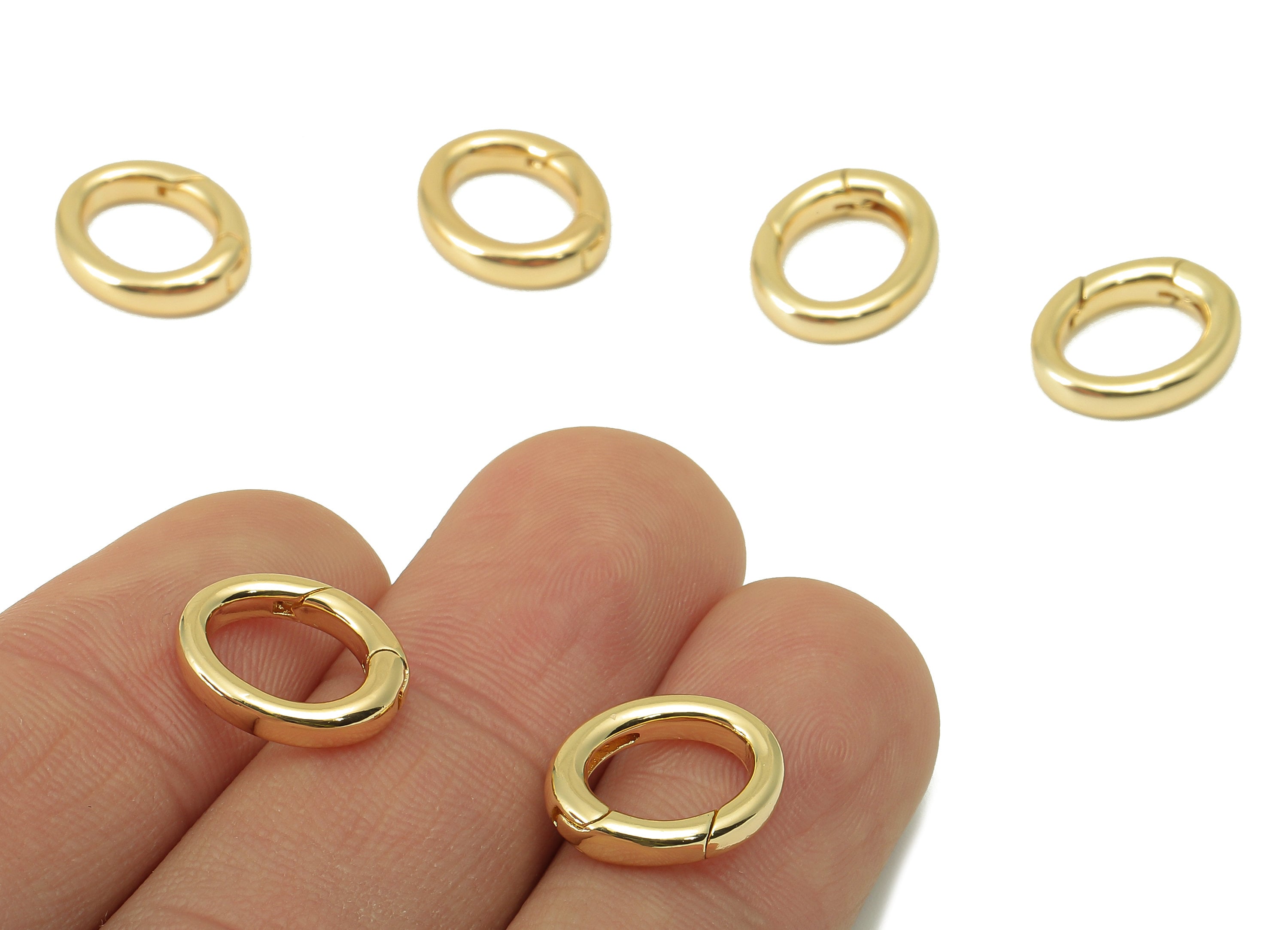 Brass Round Clasp - Brass Gold Hoop Clasp - Brass Circle Hoop Clasp- 18K Real Gold Plated -Jewelry Making - 13.49x 11.31 x 2.59mm - RGP6108 - DOMEDBAZAAR
