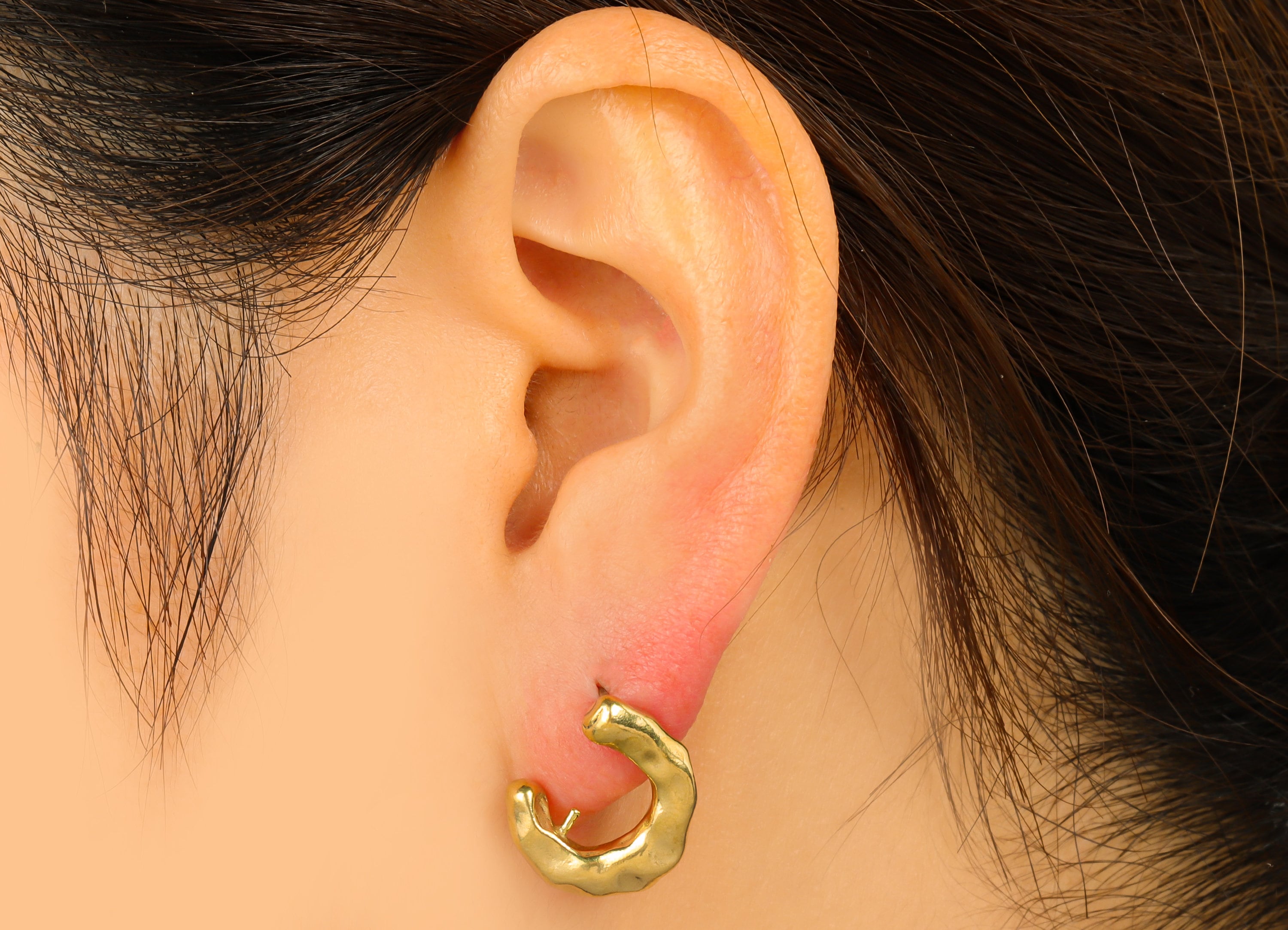 Brass Horseshoe Earring - Raw Brass Open Hoop Earring Stud - Thick Hoop Stud For Pearl - Jewelry Supplies - 19.11x15.65x3.31mm-PP8419 - DOMEDBAZAAR