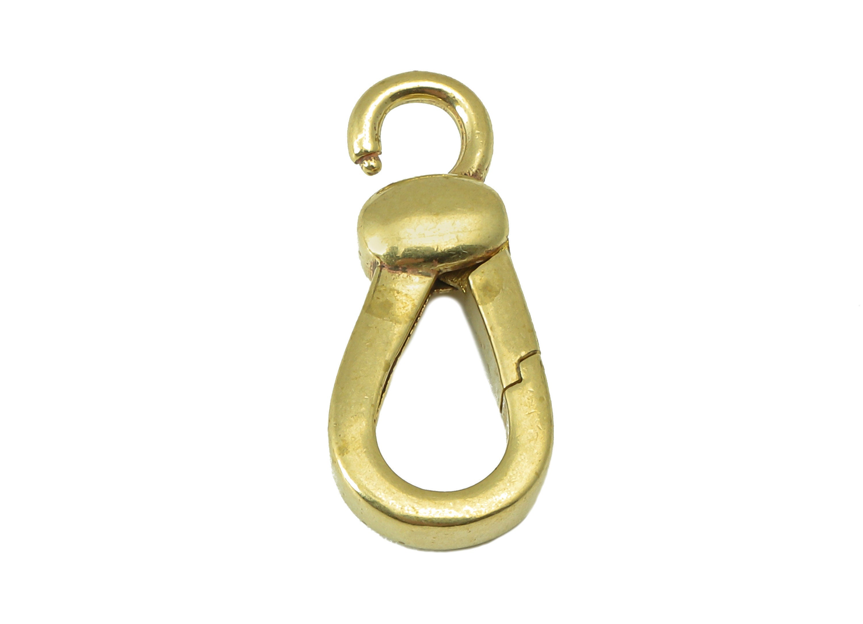 Brass Lobster Clasp - Raw Brass Drop Clasps -Raw Brass Lobster Clasps With Loop - For Necklace - 22.31 x 9.39 x 4.37mm - PP8308 - DOMEDBAZAAR