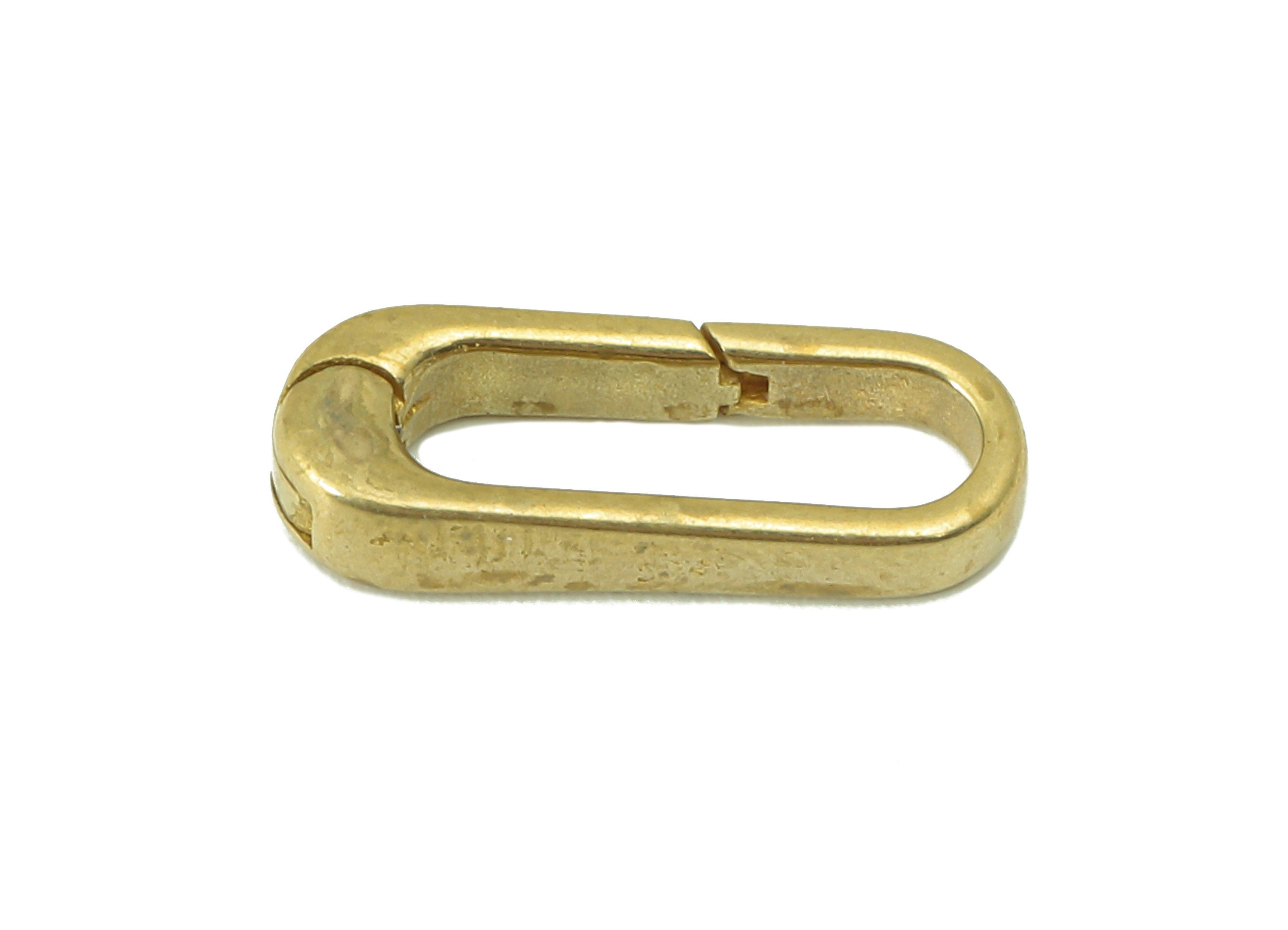 Brass Oval Rectangle Clasp - Raw Brass Narrow Hoop Clasp - Brass Hoop Clasp- Jewelry Supplies - For Necklace - 15.87x 5.83x 1.19mm - PP8311 - DOMEDBAZAAR