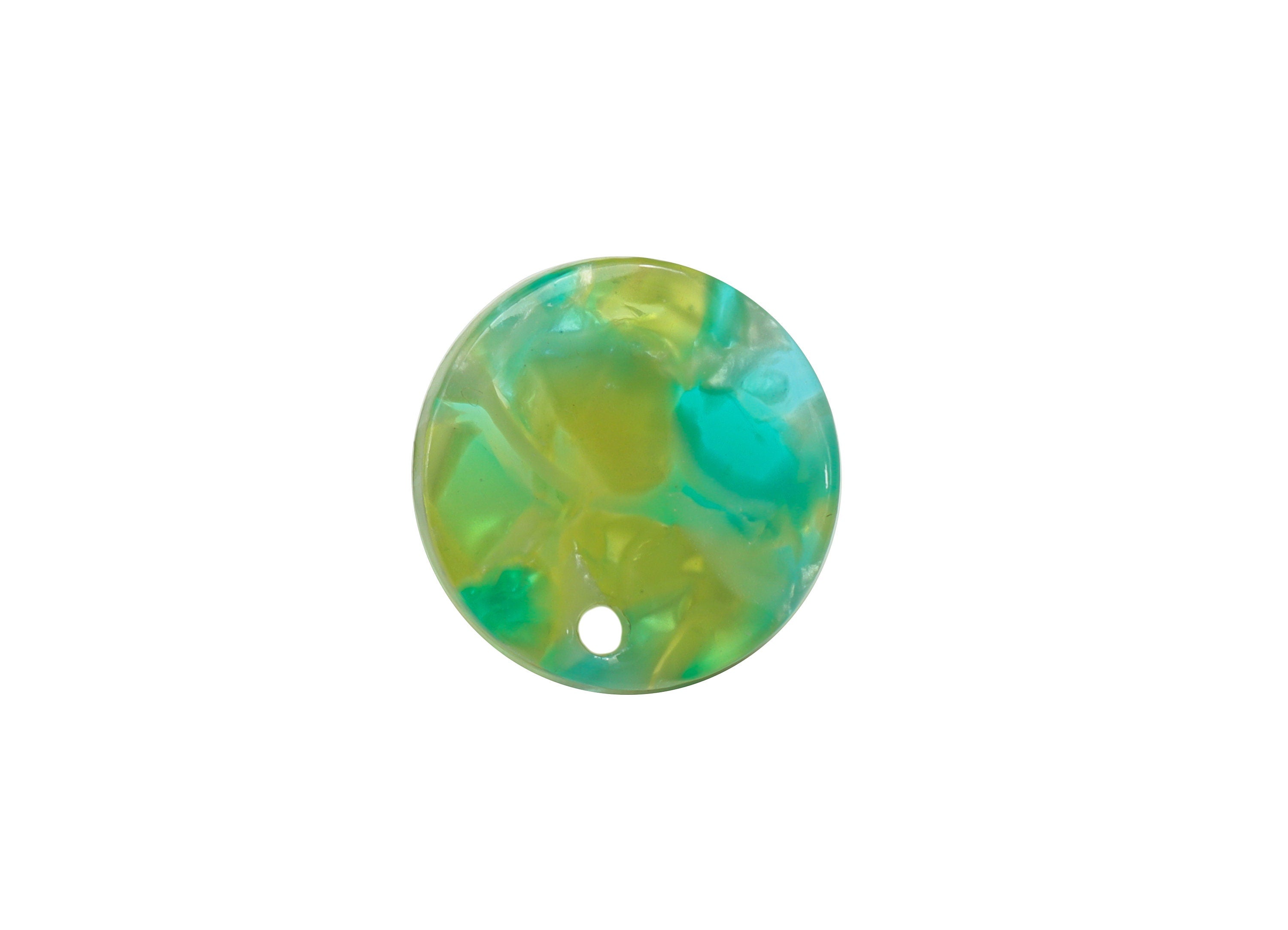 Acetate Rainbow Earring Stud - Acetate Round Earring Post - Circle Earring Stud Findings - Color Code: A92 - 14.6x14.6x2.28mm - AC1385-A92 - DOMEDBAZAAR