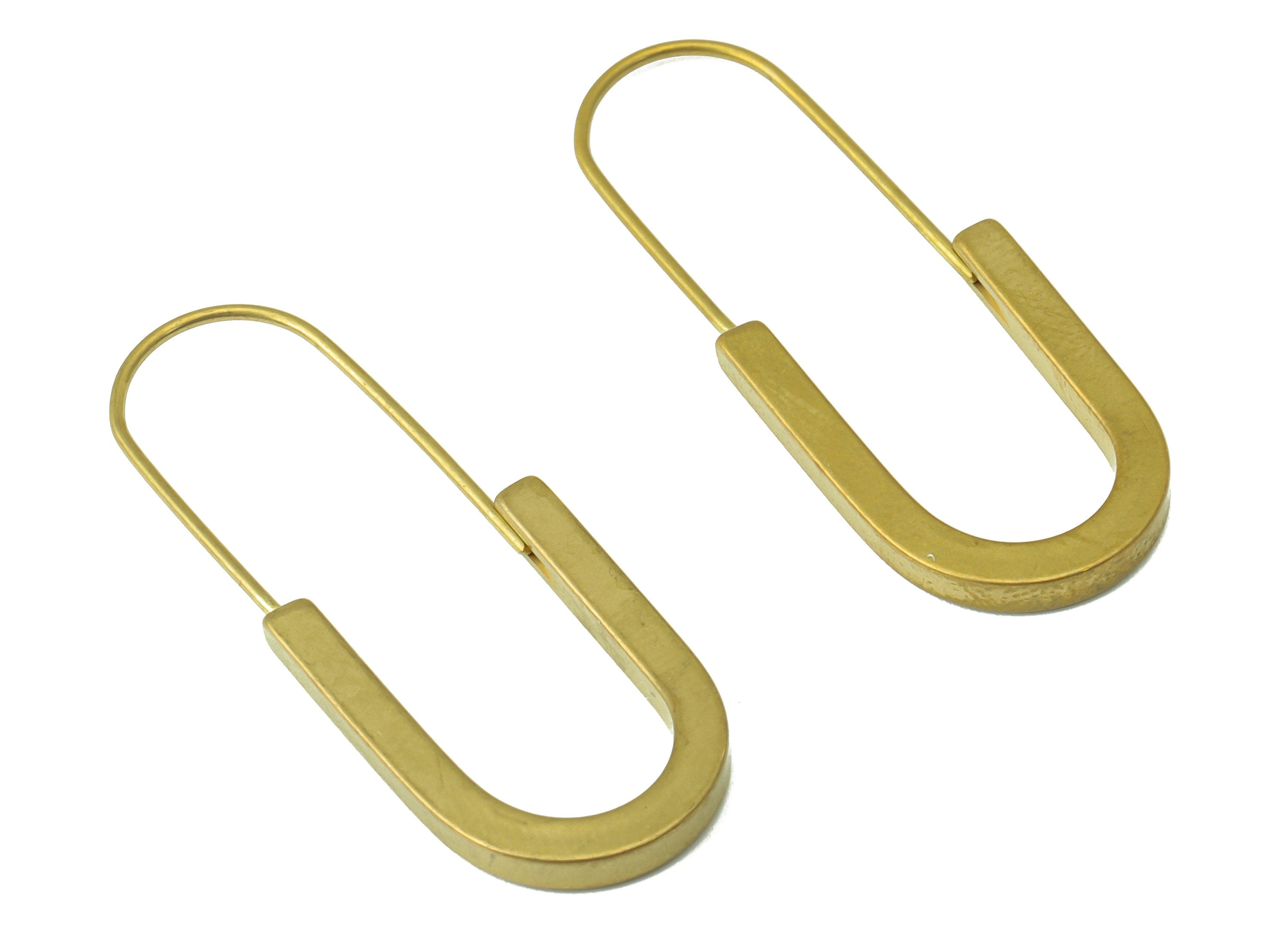 Brass U Dangle Earring Wire - Raw Brass Earring Wire Clasp - Brass Oval Earrings Hoop Clasp - Jewelry Supplies - 40.01x15.05x2.48mm-PP8423 - DOMEDBAZAAR