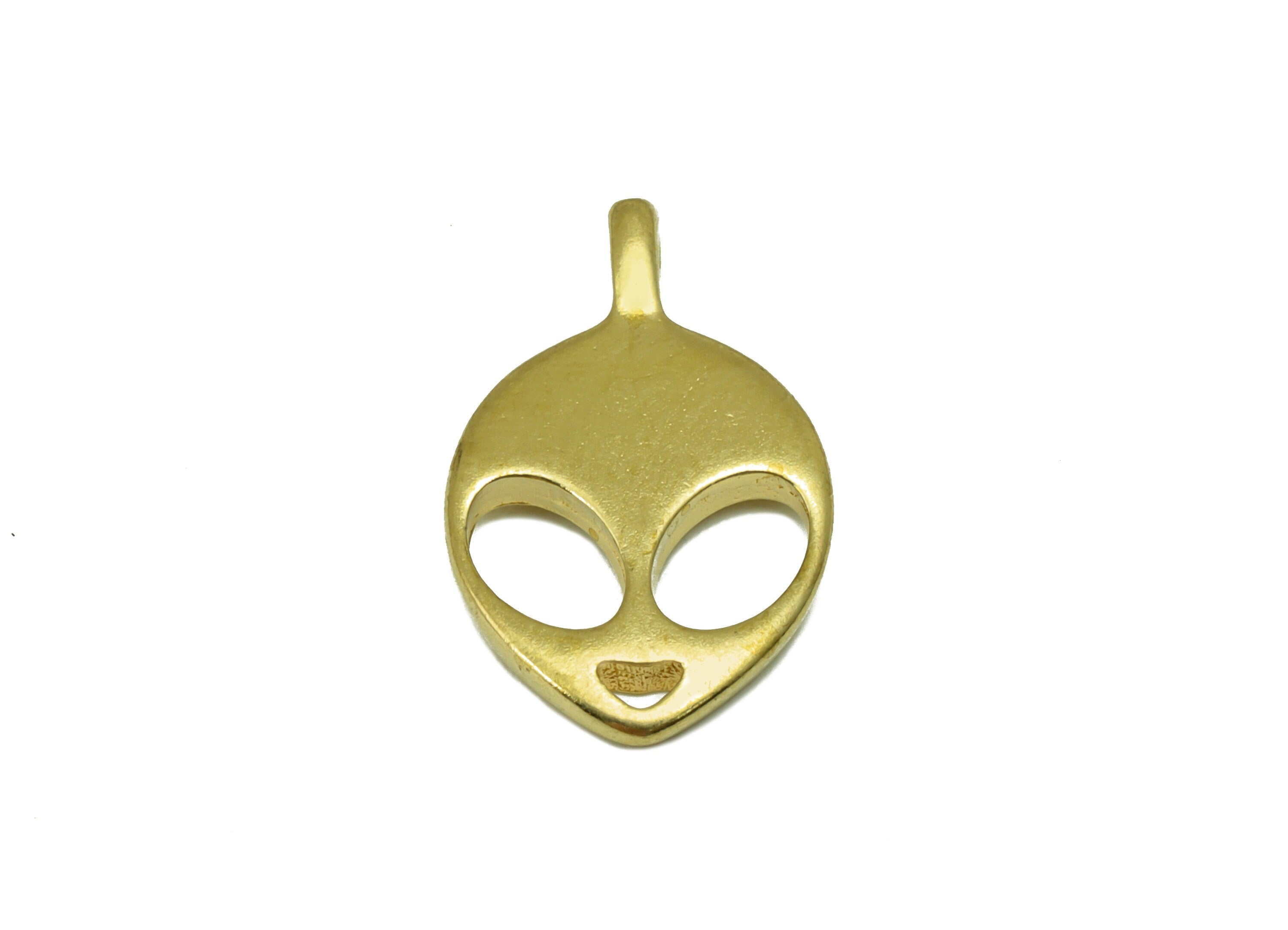 Brass Alien Charm - Raw Brass Grimace Pendant -Alien Earring Charm - For Necklace -For Bracelet -19.24 x 11.76 x 1.62mm - PP8535 - DOMEDBAZAAR