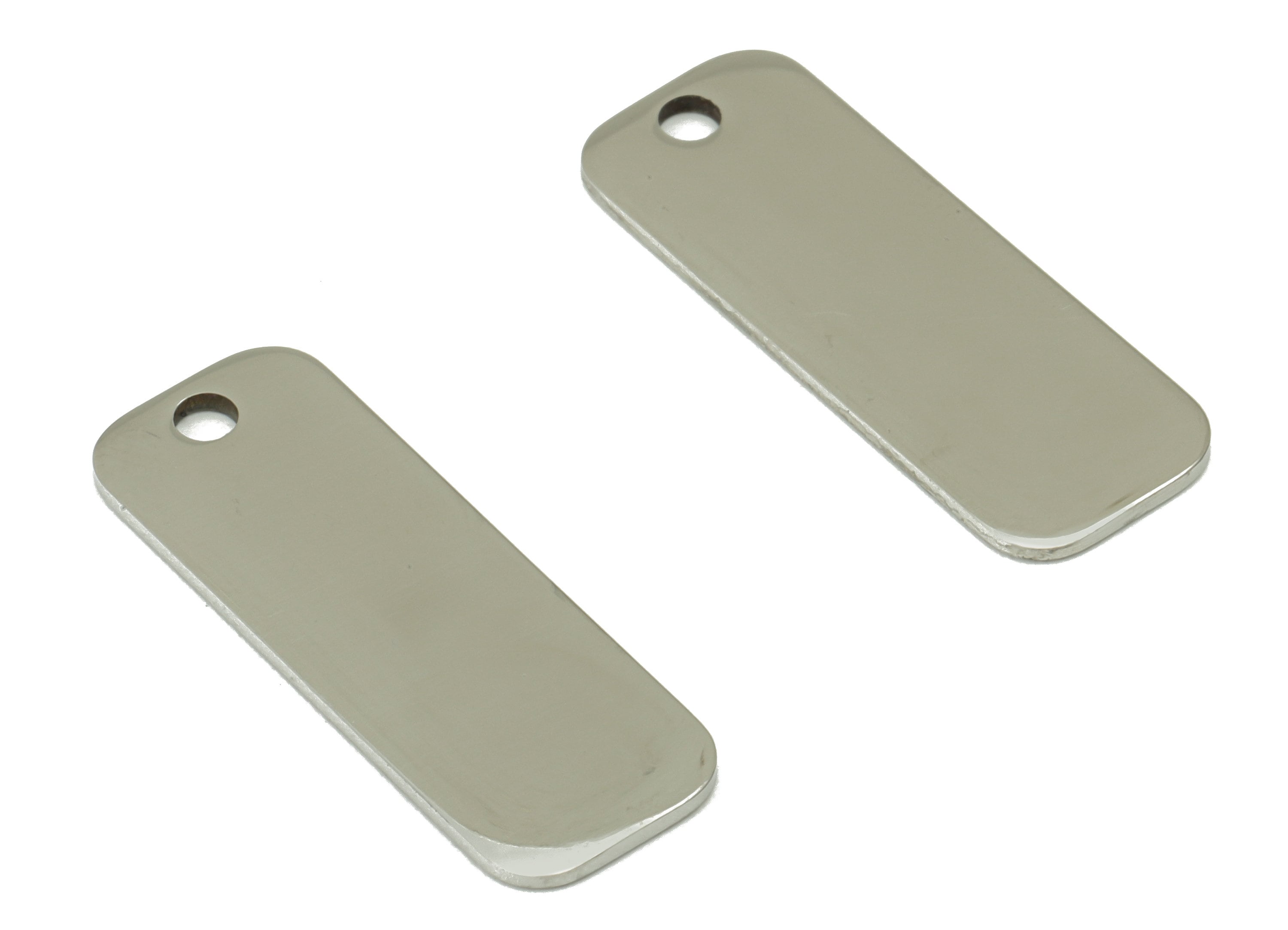 Stainless Steel Oval Rectangle Earring Charm - Rectangle Pendant - 201 Stainless Steel- Stamping Blank- For Necklace -25.12x9.08x1mm- SS1460 - DOMEDBAZAAR