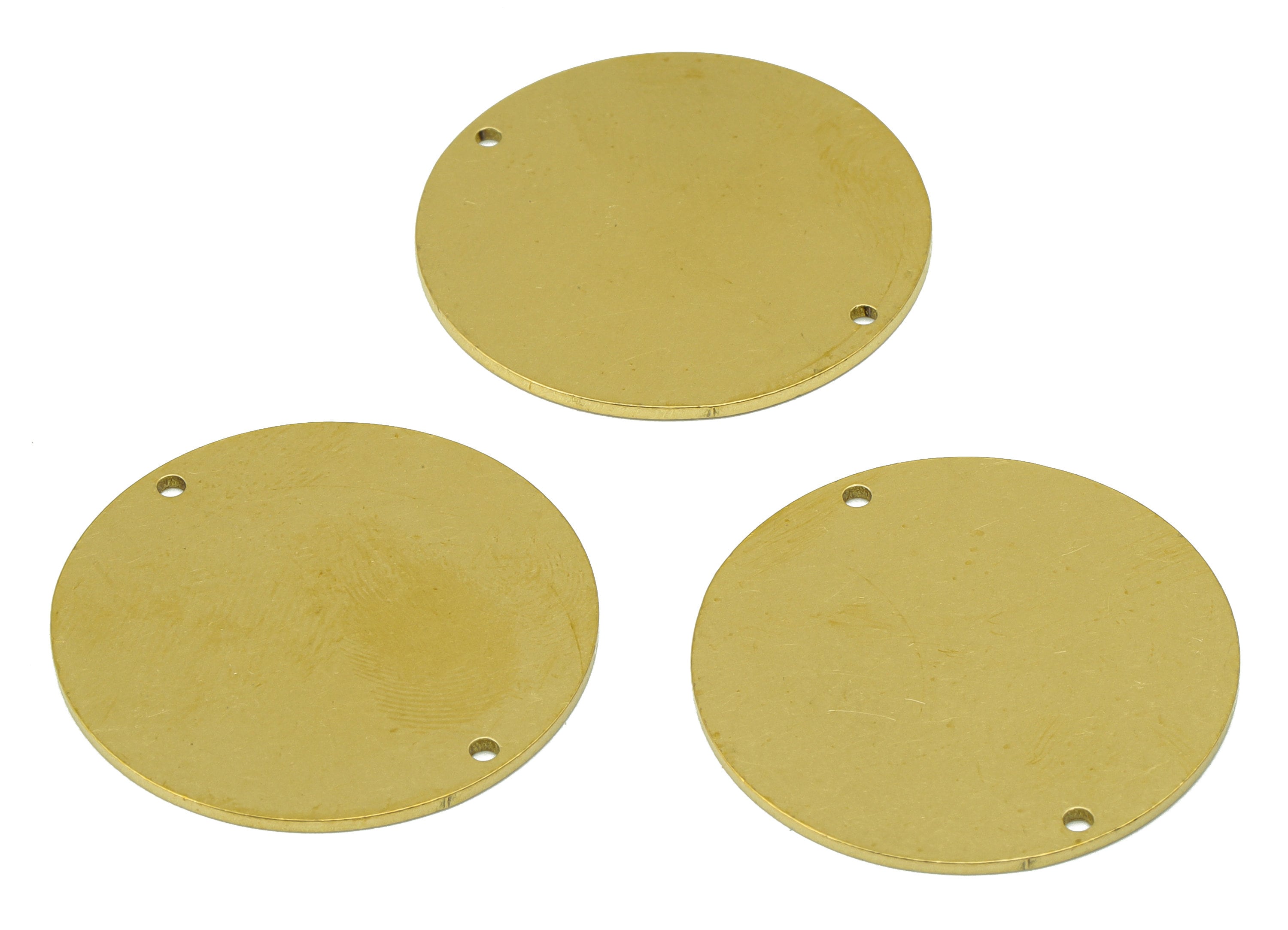 Brass Personalized Stamping blank - Brass Round Connector - Raw Brass Round Connector - Brass Circle Connector - 30.13x29.98x1mm - PP8603 - DOMEDBAZAAR