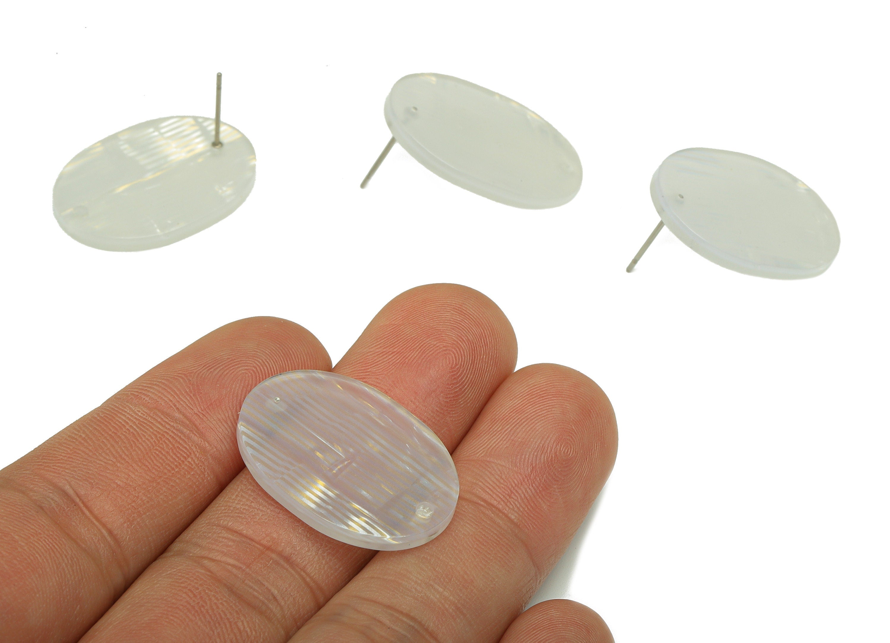 Acetate Ellipse Earring Stud - Acetate Oval Earring Post - Oval Earring Post -Earring Finding- Color Code: A514 - 26x19x2.6mm - AC1002-A514 - DOMEDBAZAAR