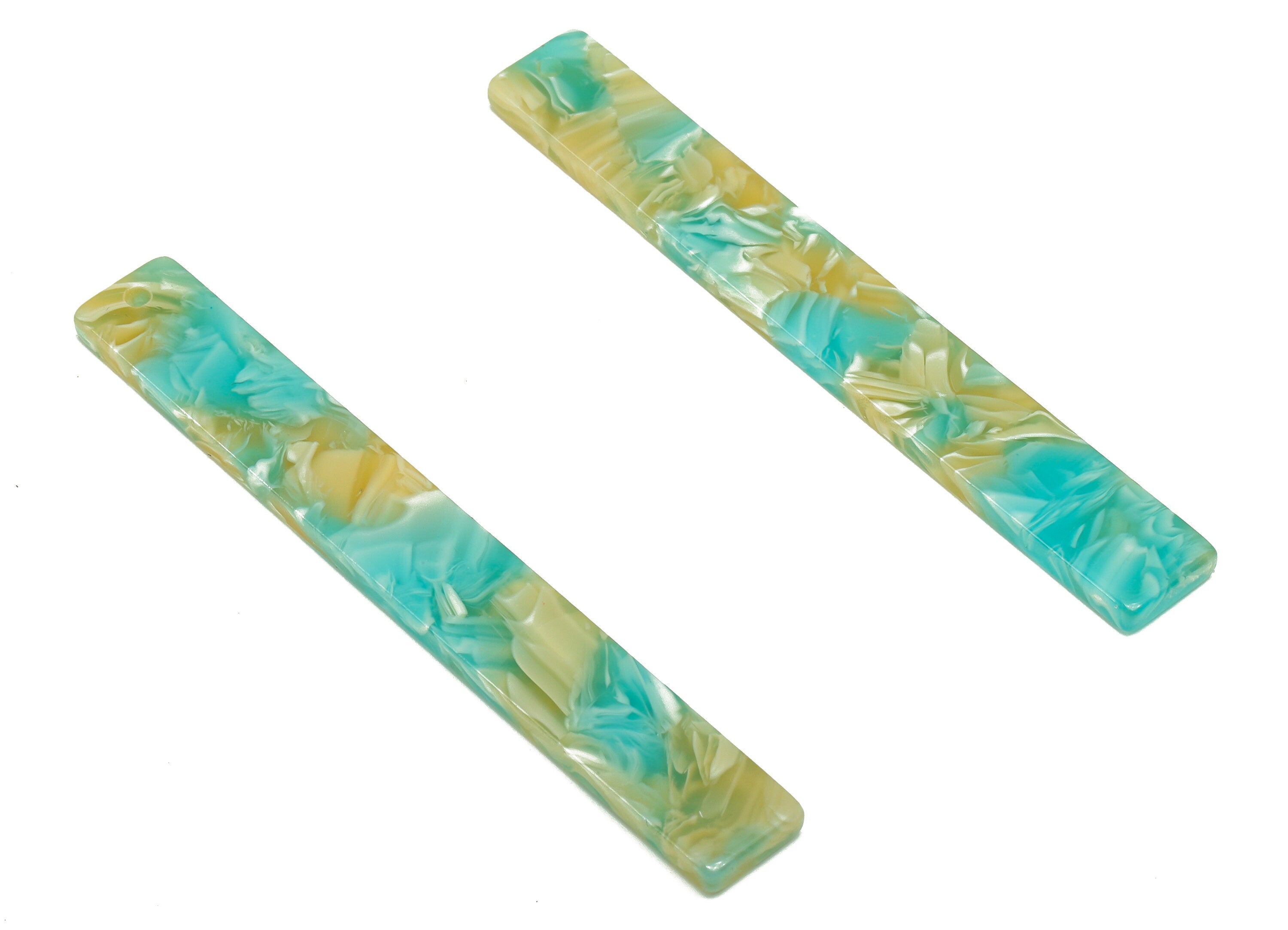 Acrylic Bar Charms - Acrylic Long Bar Earrings Charm - Bar Rectangle Pendant-Earring Finding - Color Code: A846- 59.6x7.8x2.6mm- AC1049-A846 - DOMEDBAZAAR