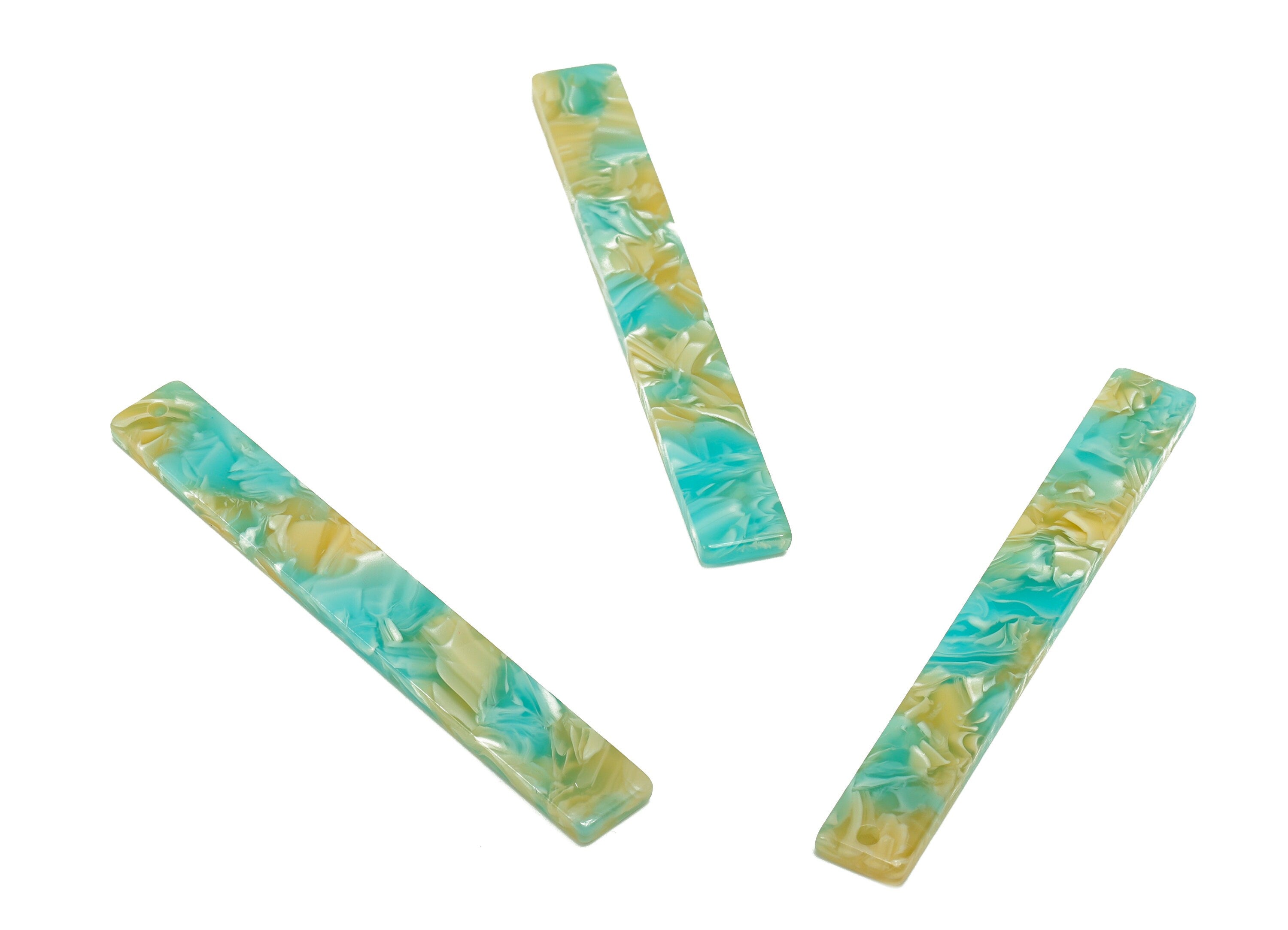 Acrylic Bar Charms - Acrylic Long Bar Earrings Charm - Bar Rectangle Pendant-Earring Finding - Color Code: A846- 59.6x7.8x2.6mm- AC1049-A846 - DOMEDBAZAAR