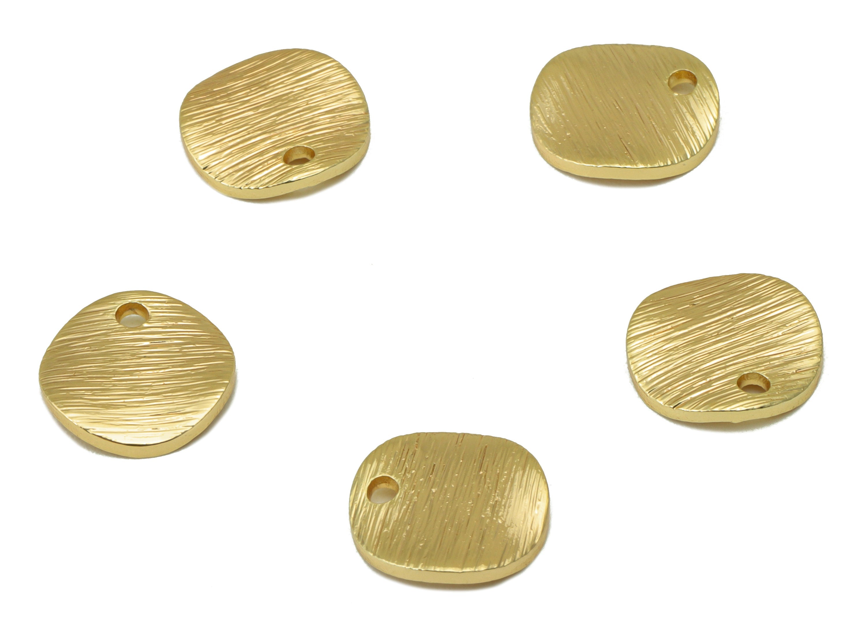 Brass Earring Charm -Mini Round Earring Charm - Brass Semi Circle Pendant - Bent Round Charm -18K Real Gold Plating - 10x10x1mm - RGP6694 - DOMEDBAZAAR