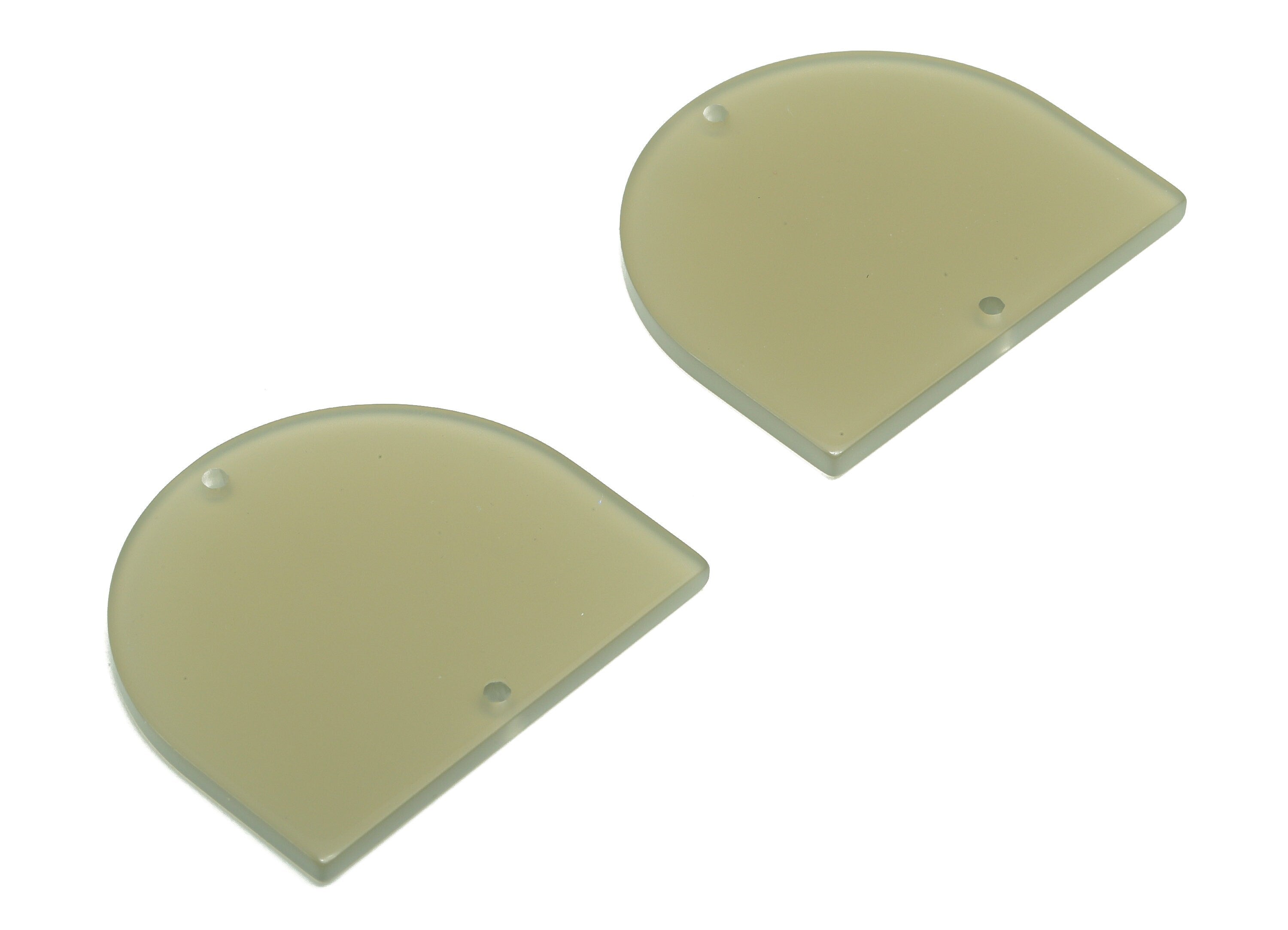 Acrylic Domed Earring Connector - Acrylic Gray Earring Charm - Domed Earring Pendant - Color Code: A627 - 33.43x29.25x2.84mm - AC1634-A627 - DOMEDBAZAAR