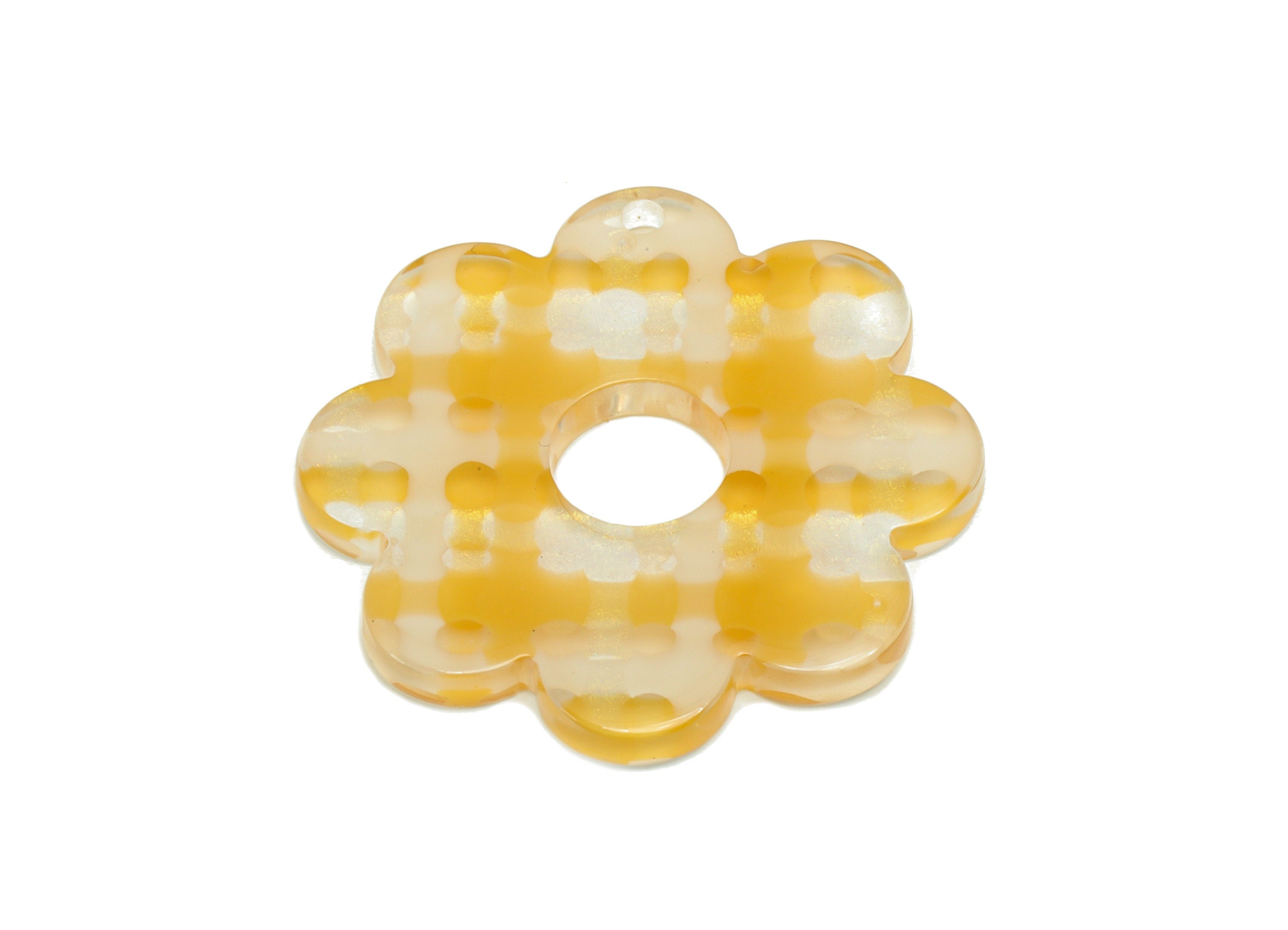 Acetate Flower Earring Charms - 1 hole - Flower Pendant Findings - Jewelry Making Supplies - Color Code: A908 - 30.1x30.1x2mm - AC2375-A908 - DOMEDBAZAAR