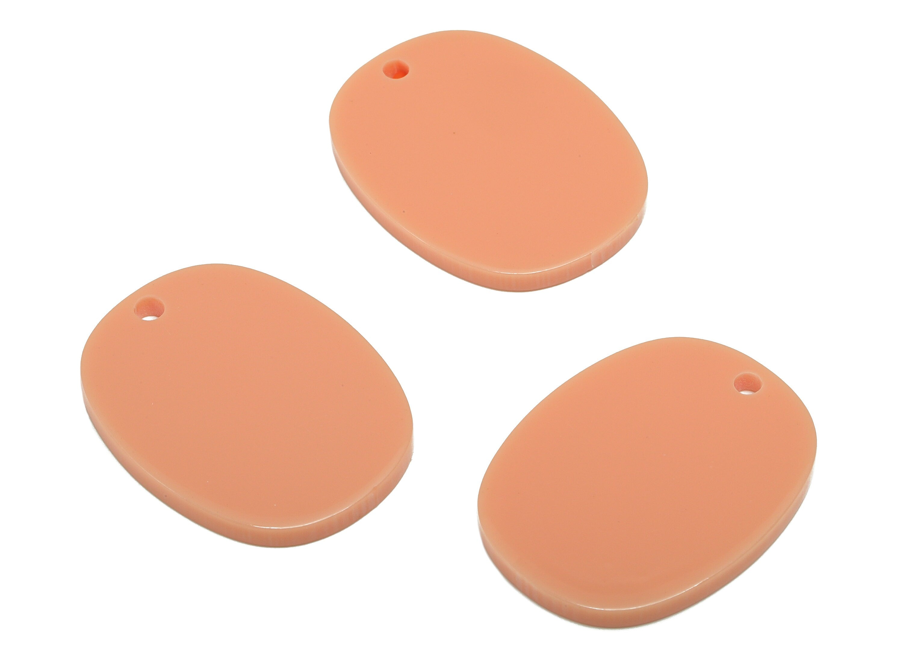 Acrylic Oval Earring Charms - Oval Pink Pendant - Earring Findings - Jewelry Supplies - Color Code: A346 - 26.24x 20.28x 2.24mm- AC1158-A346 - DOMEDBAZAAR