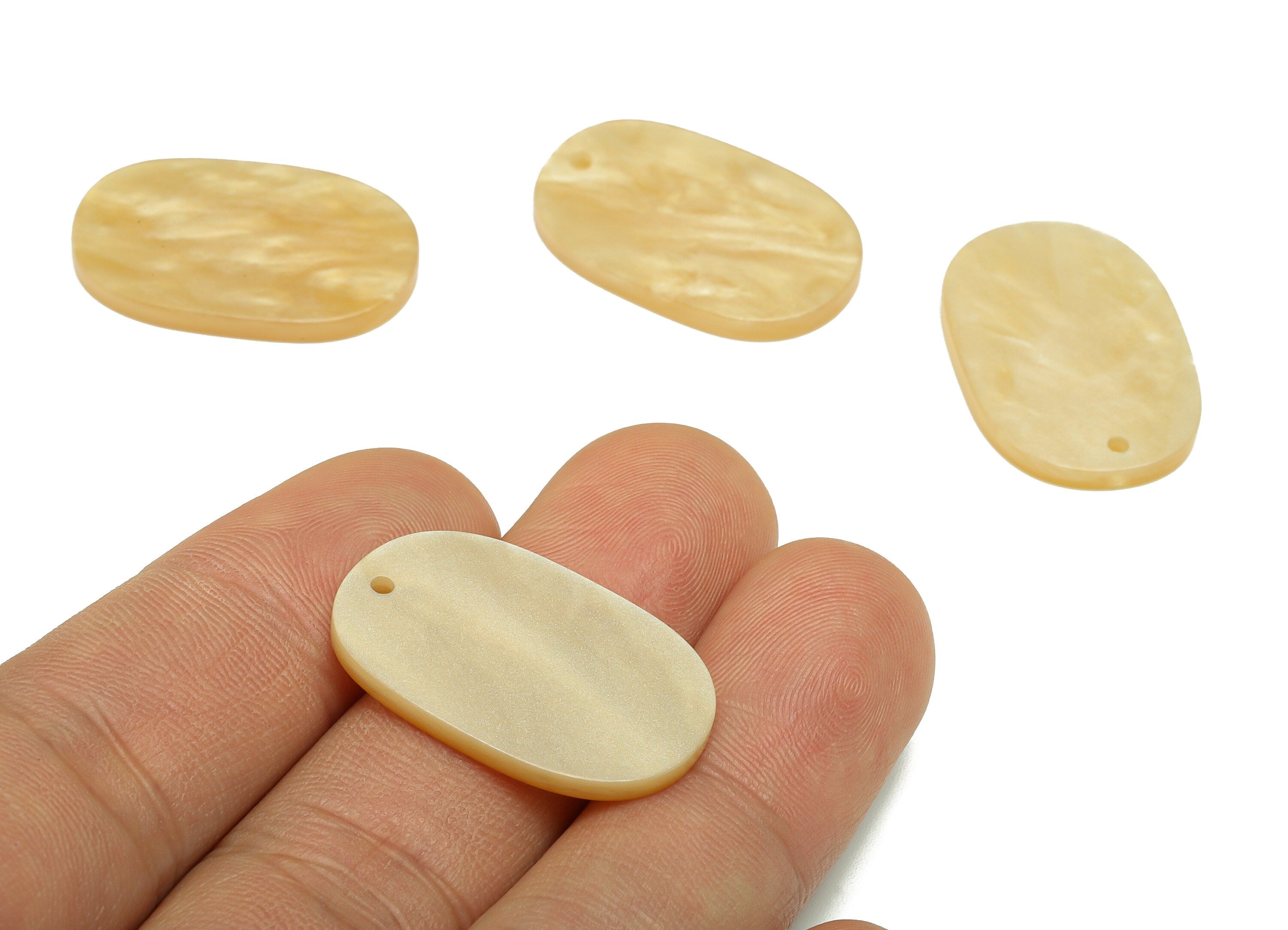 Acrylic Oval Earring Charms - Oval Brown Pendant - Earring Findings - Jewelry Supplies - Color Code: A899 - 27.37x 17.9x 2.22mm- AC1158-A899 - DOMEDBAZAAR