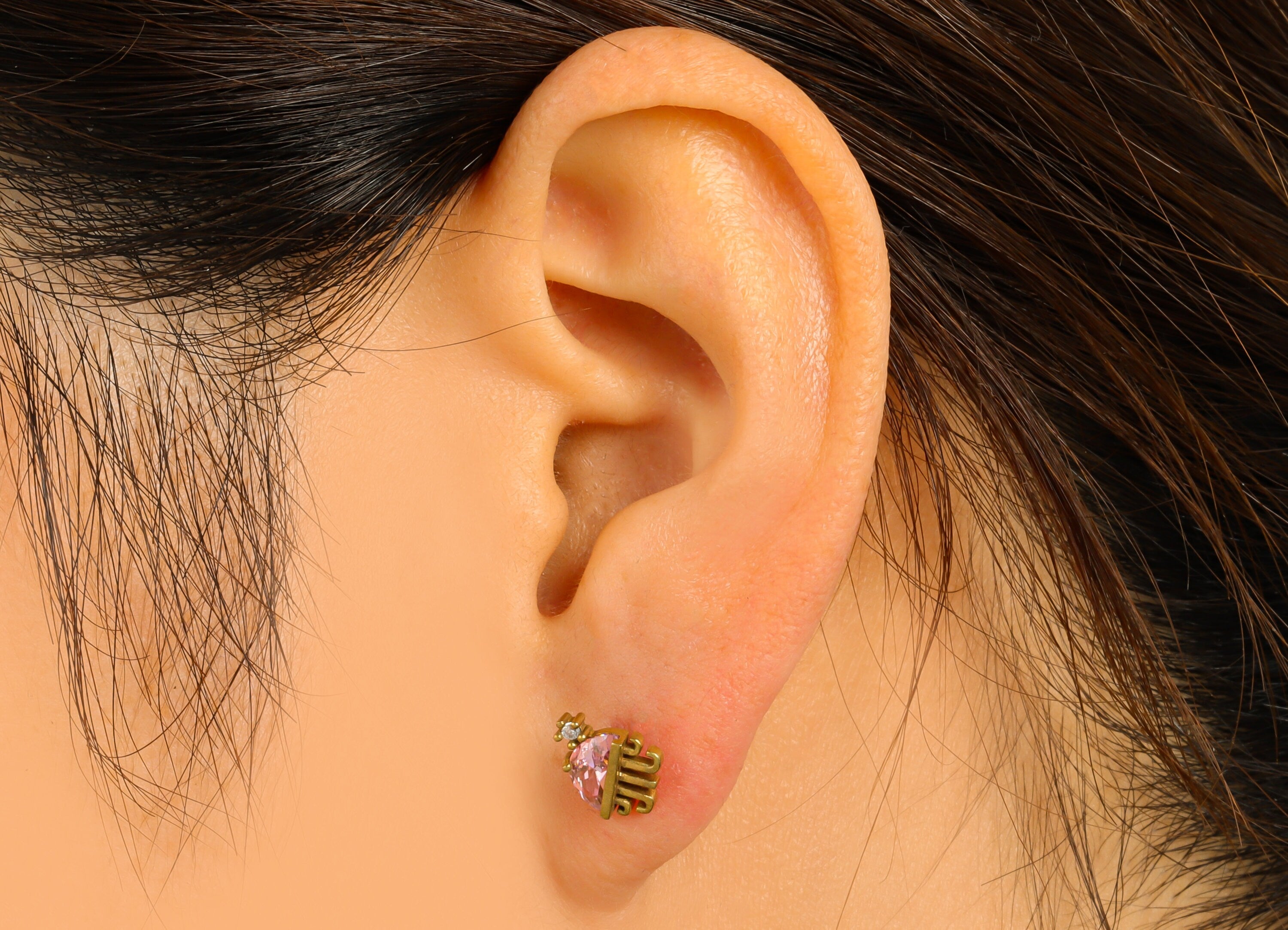 Brass Jellyfish Earring Stud - Pink Jellyfish Earring Post - Marine Earring Post - Cubic Zirconia -Earring Post - 8.33x7.14x 2.57mm - PP8579 - DOMEDBAZAAR