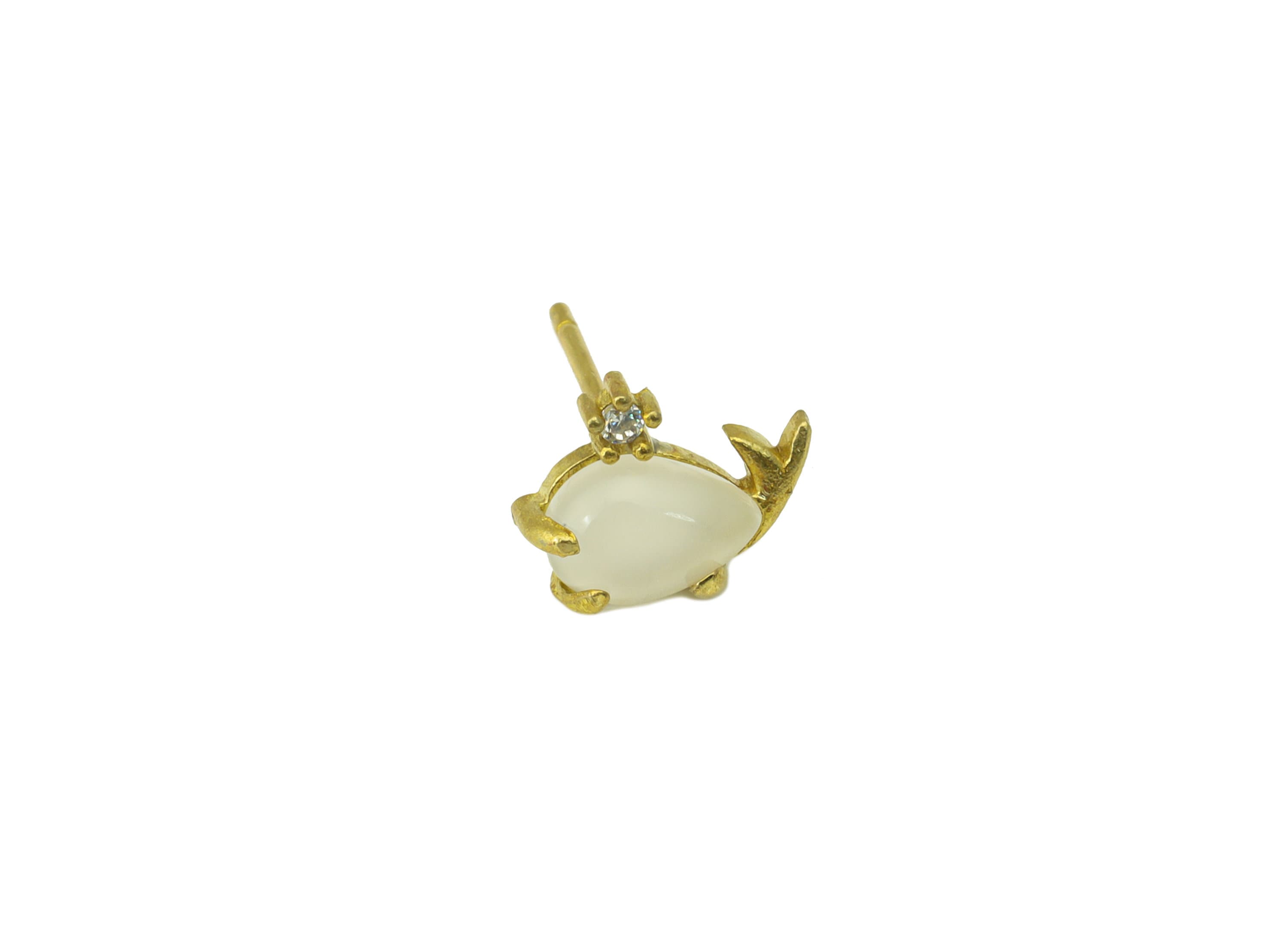 Brass Whale Earring Stud - Raw Brass Pink Whale Earring Post - Marine Earring Post - Cubic Zirconia - Earring Post - 9.97x7.6x3.25mm- PP8576 - DOMEDBAZAAR