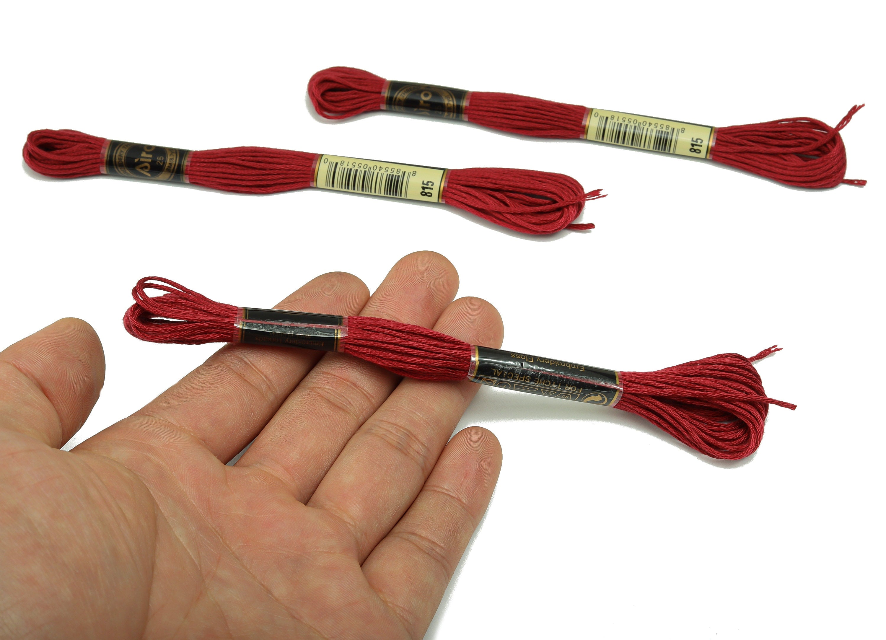 Embroidery Floss - 12 Skeins of 8 meters - Embroidery Thread - Cross Stitch Floss - Embroidery Accessories - HM1055-815 - DOMEDBAZAAR