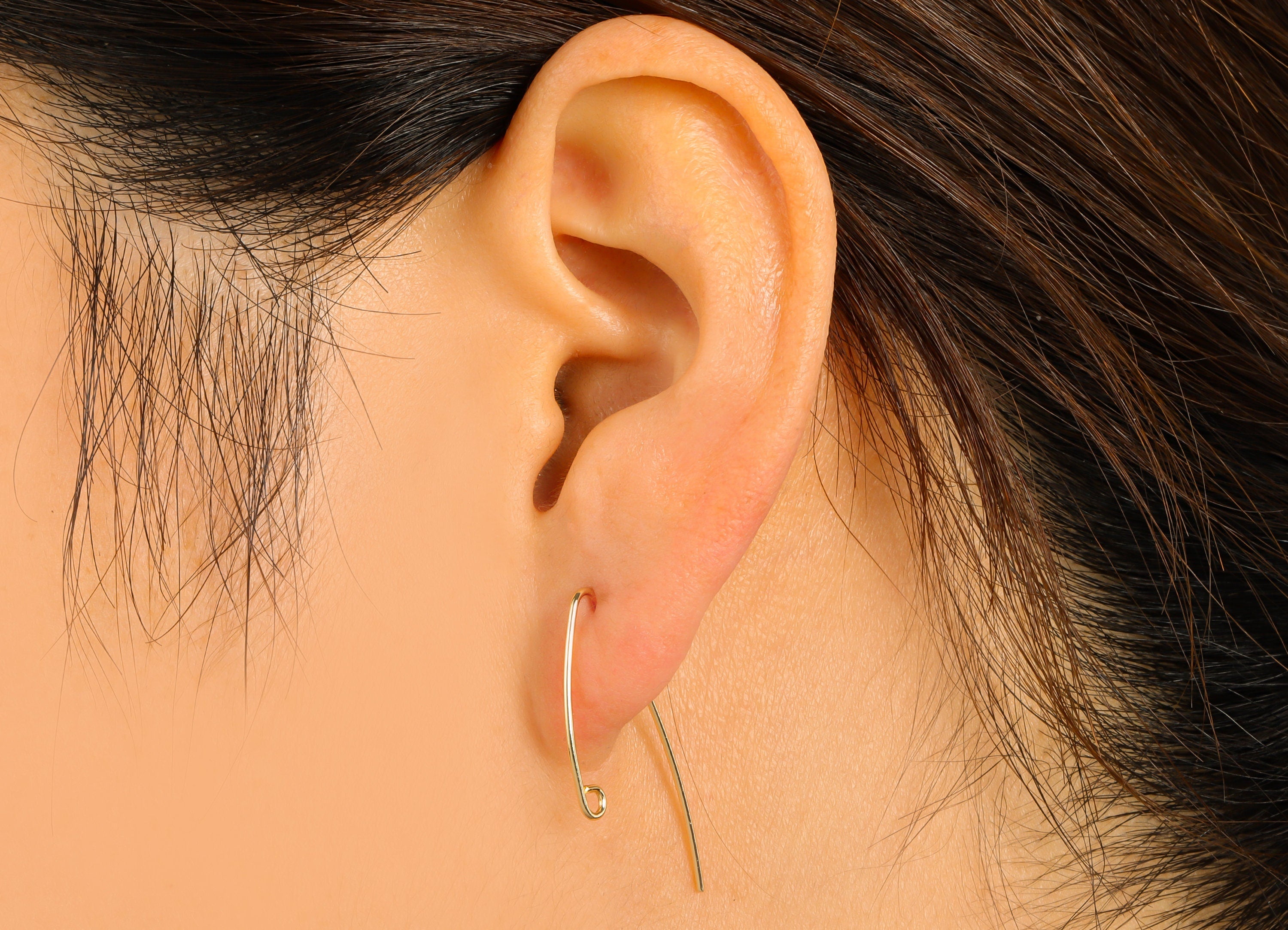 Brass V Earring Wire - Brass V Ear Wire with Loop - Earring Findings - Jewelry Making Supplies - 18k Real gold-plated -31x14x1mm- RGP6626 - DOMEDBAZAAR