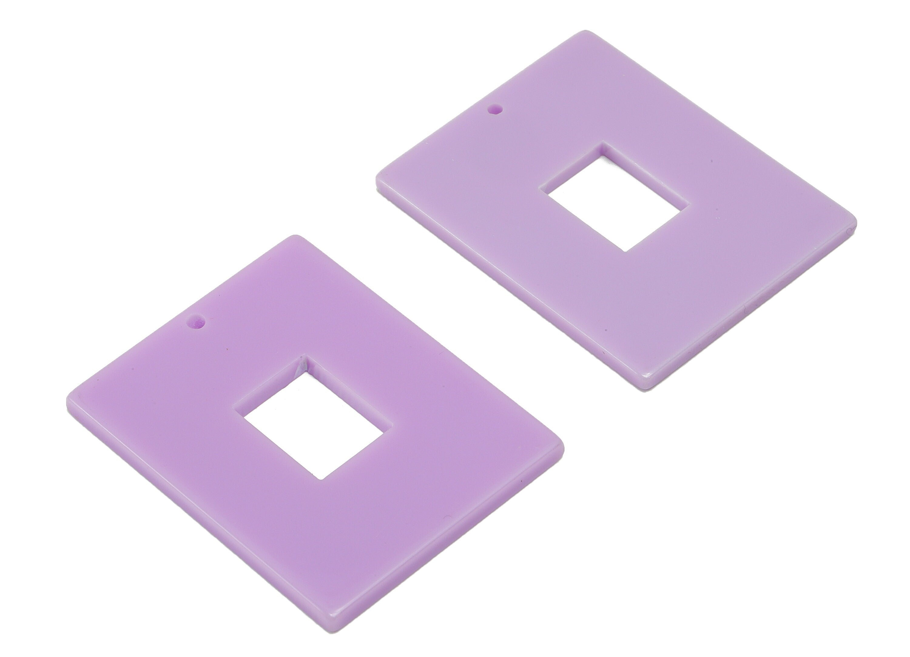 Acetate Rectangle Earring Charms - Acetate Purple Pendant Findings - Jewelry Supplies - Color Code: A914 - 39.86x31.8x2.8mm - AC2379-A914 - DOMEDBAZAAR
