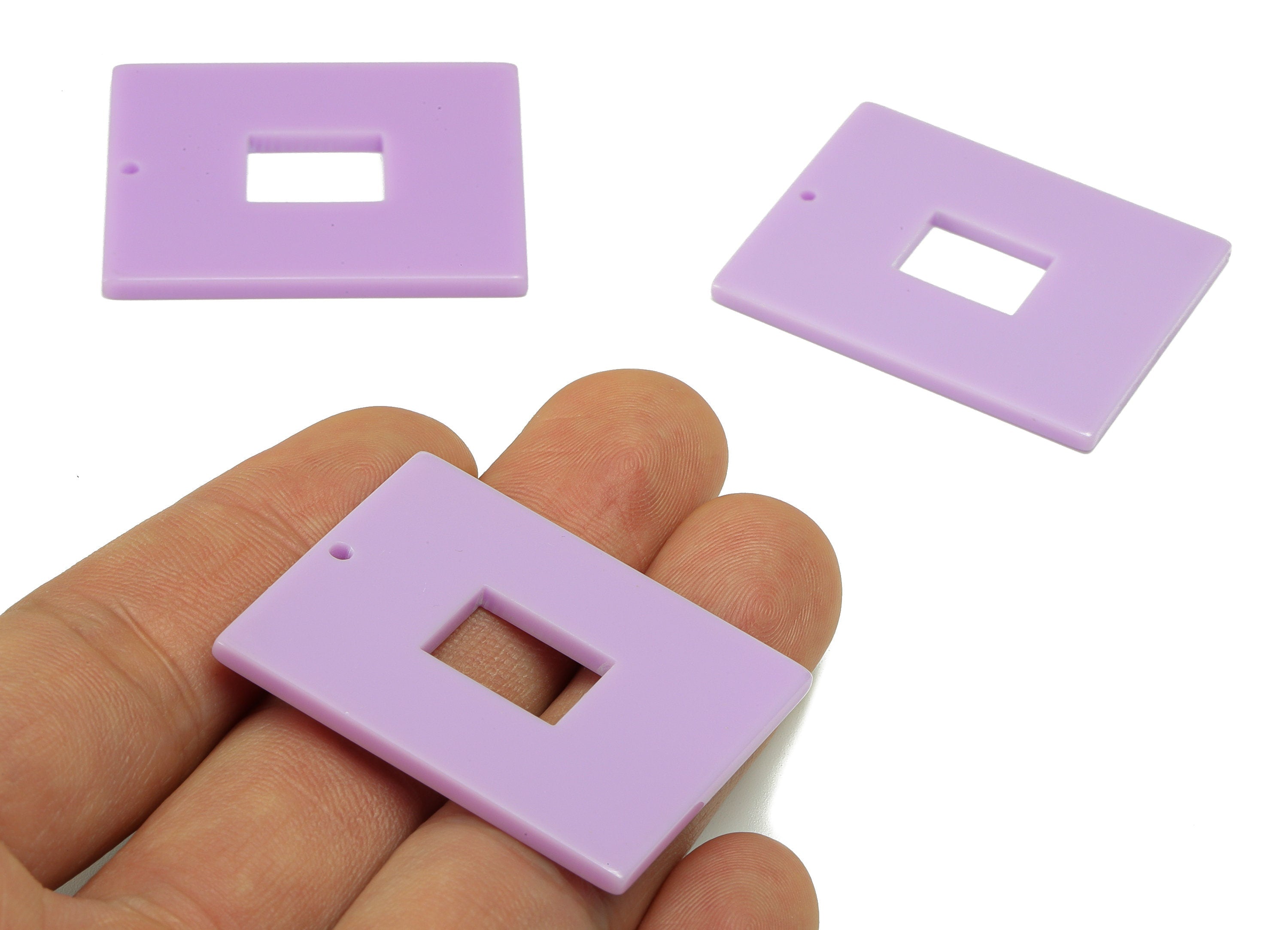 Acetate Rectangle Earring Charms - Acetate Purple Pendant Findings - Jewelry Supplies - Color Code: A914 - 39.86x31.8x2.8mm - AC2379-A914 - DOMEDBAZAAR