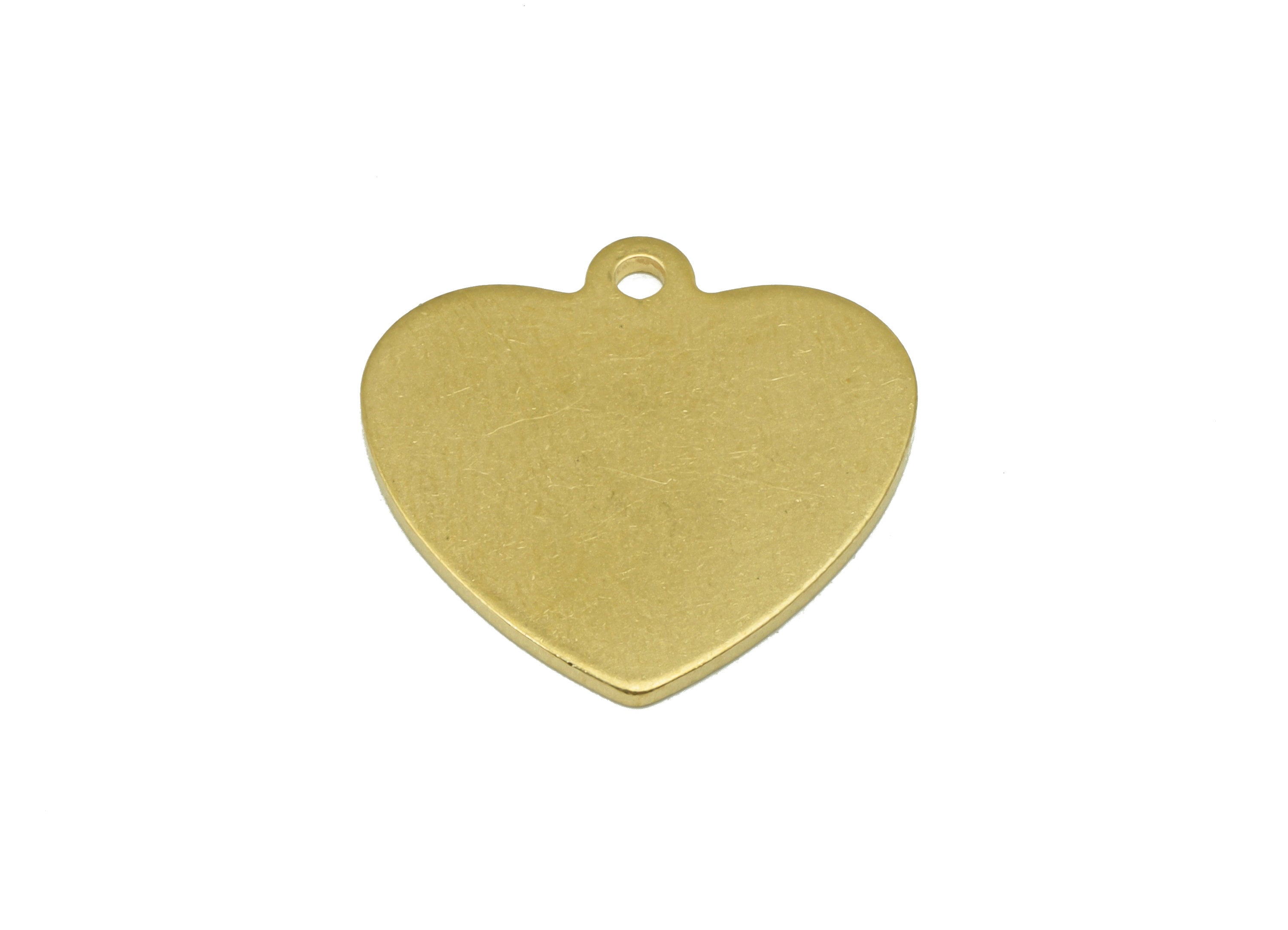 Brass Heart Earring Charm - Raw Brass Heart Pendant - Stamping Blank Earring Charm - For Necklace -For Bracelet -19.95x19.97x0.98mm- PP8598 - DOMEDBAZAAR