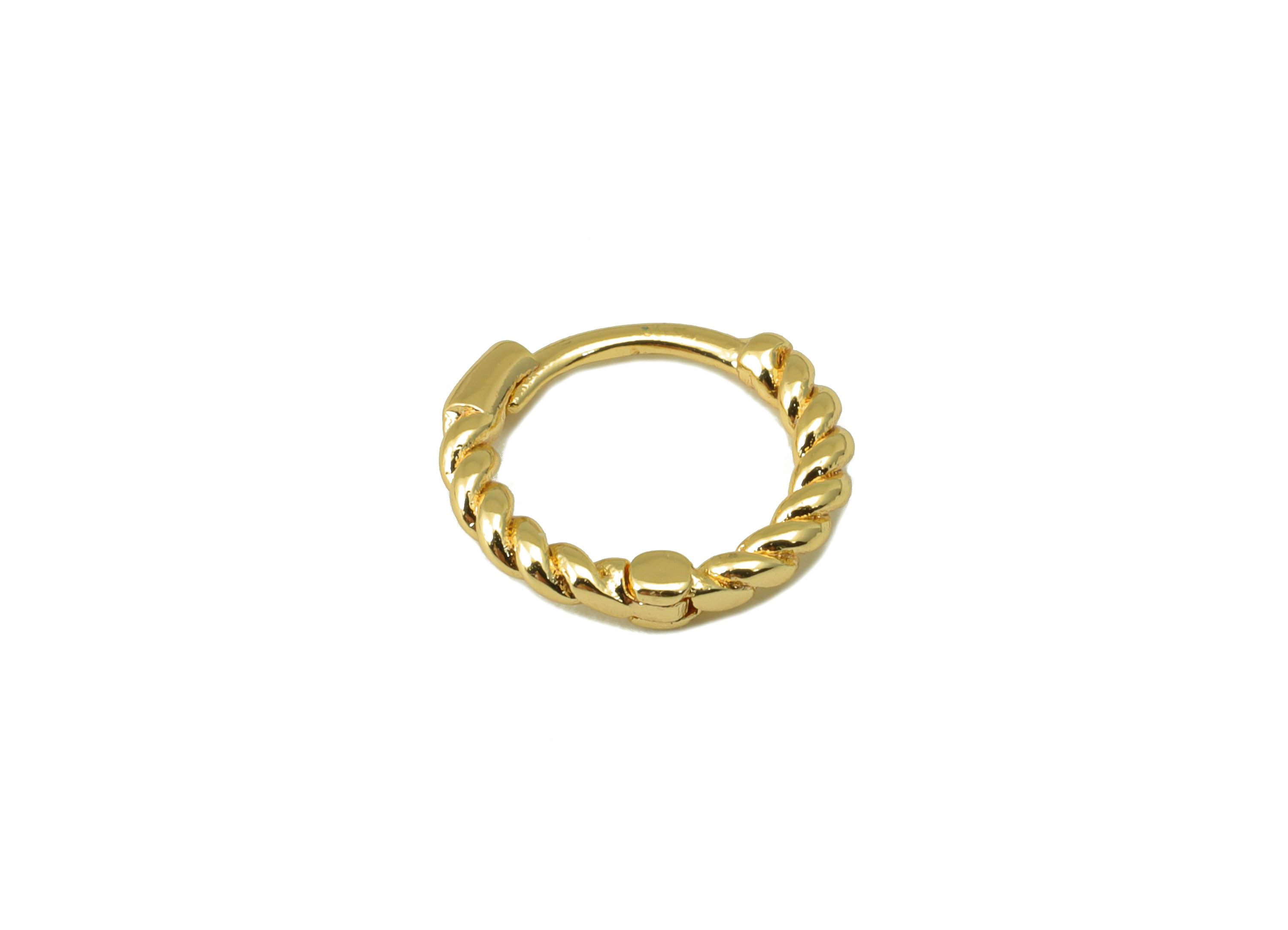 Brass Twisted Hoop Earring Clasp - Brass Twist Chain Round Hoop Clasp - Huggie Clasp -Ring Clasp - 18K Real Gold Plated -11x10x1mm- RGP6531 - DOMEDBAZAAR