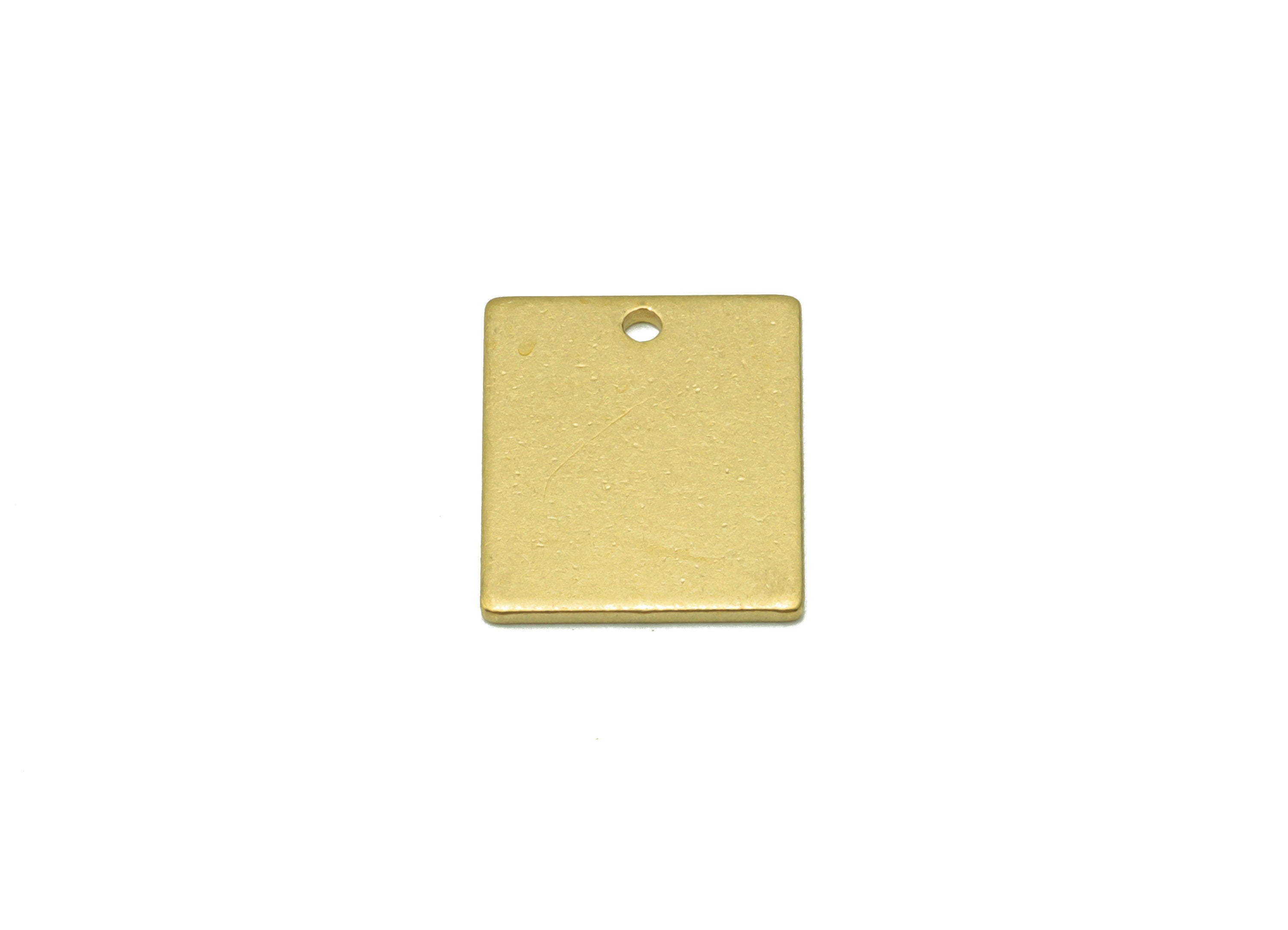 Brass Rectangle Earring Charm - Raw Brass Rectangle Pendant - Stamping Blank Earring Charm - For Necklace - For Pendant -13x10x1mm - PP8610 - DOMEDBAZAAR