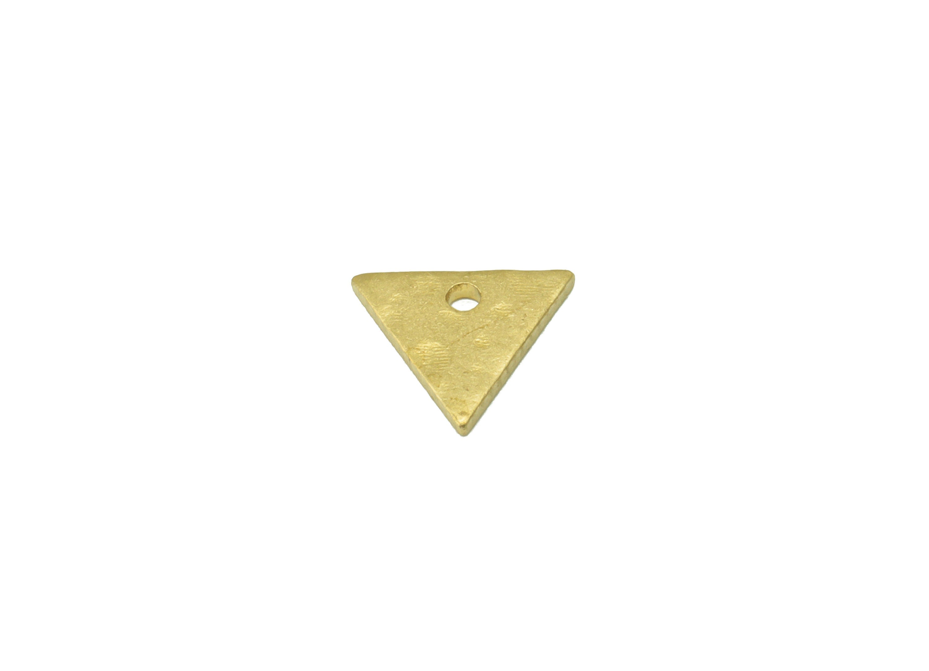 Brass Hammered Triangle Charms - Raw Brass Mini Hammered Triangle Charms - Earring Findings - Jewelry Supplies - 7.72x7.64x0.98mm - PP8609 - DOMEDBAZAAR