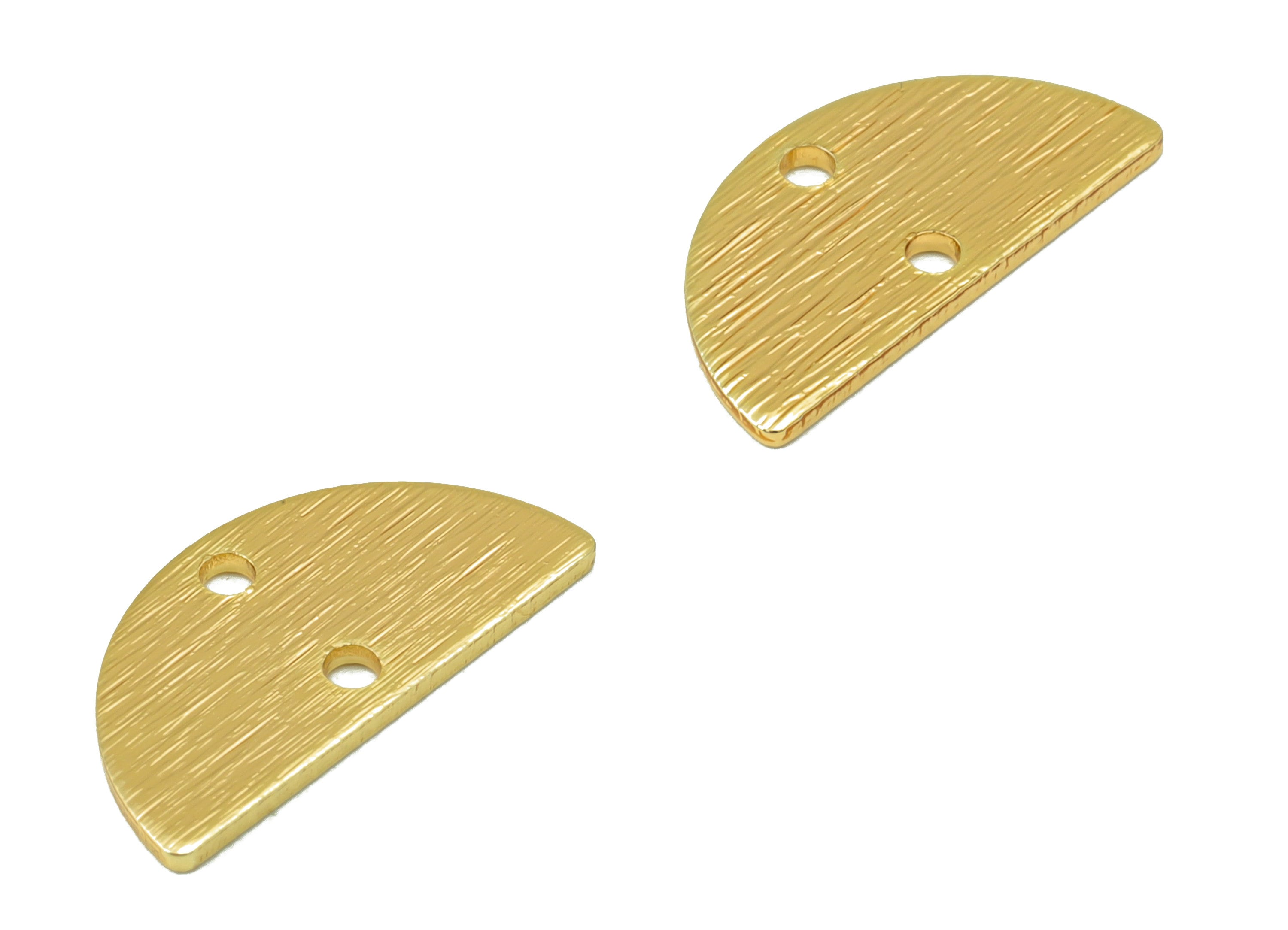 Brass Earring Connector - Semi Circle Earring Connector -Mini Half Moon Necklace Connector-18K Real Gold Plating -15x7.5x0.83mm - RGP6696 - DOMEDBAZAAR