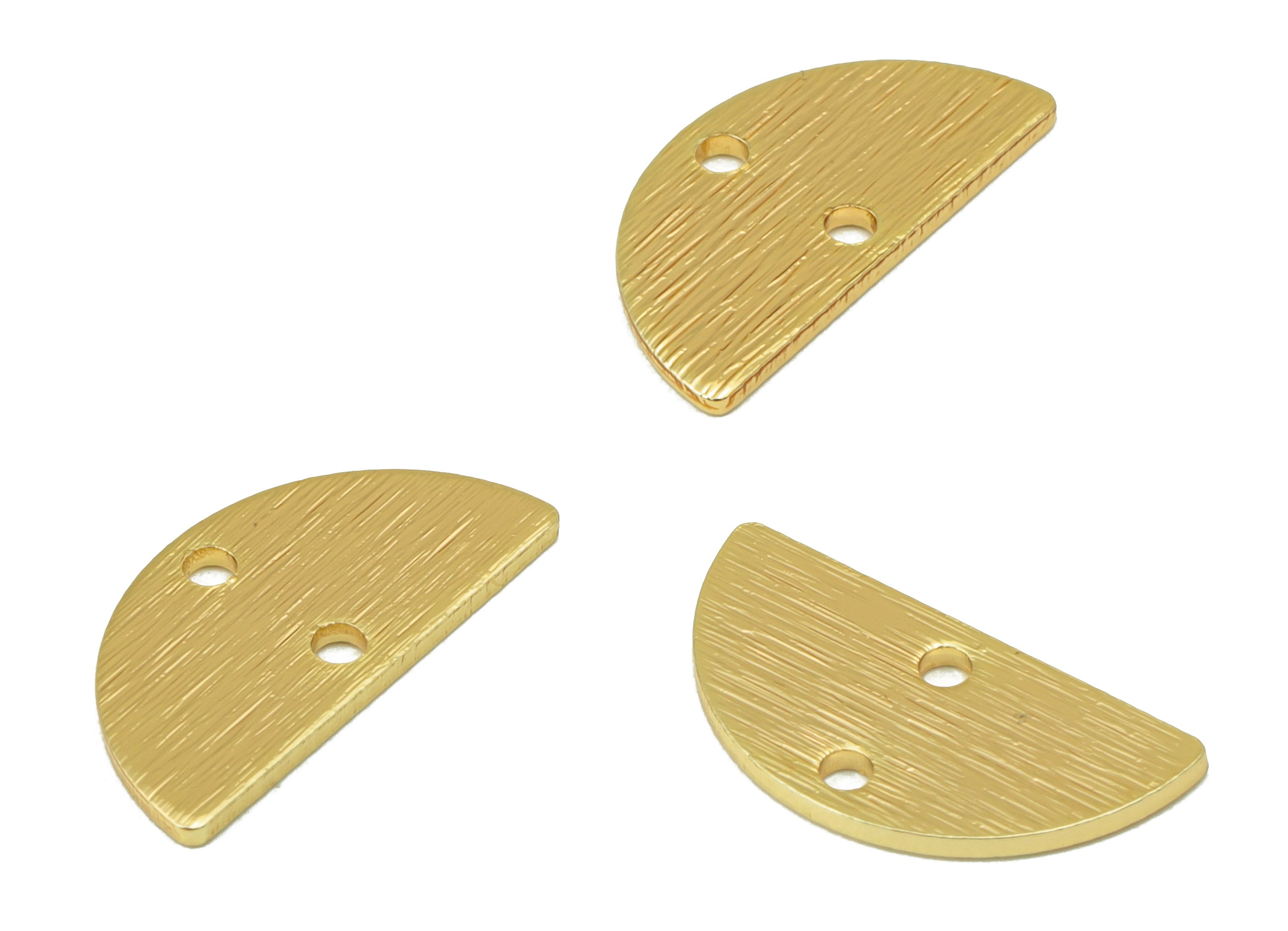 Brass Earring Connector - Semi Circle Earring Connector -Mini Half Moon Necklace Connector-18K Real Gold Plating -15x7.5x0.83mm - RGP6696 - DOMEDBAZAAR