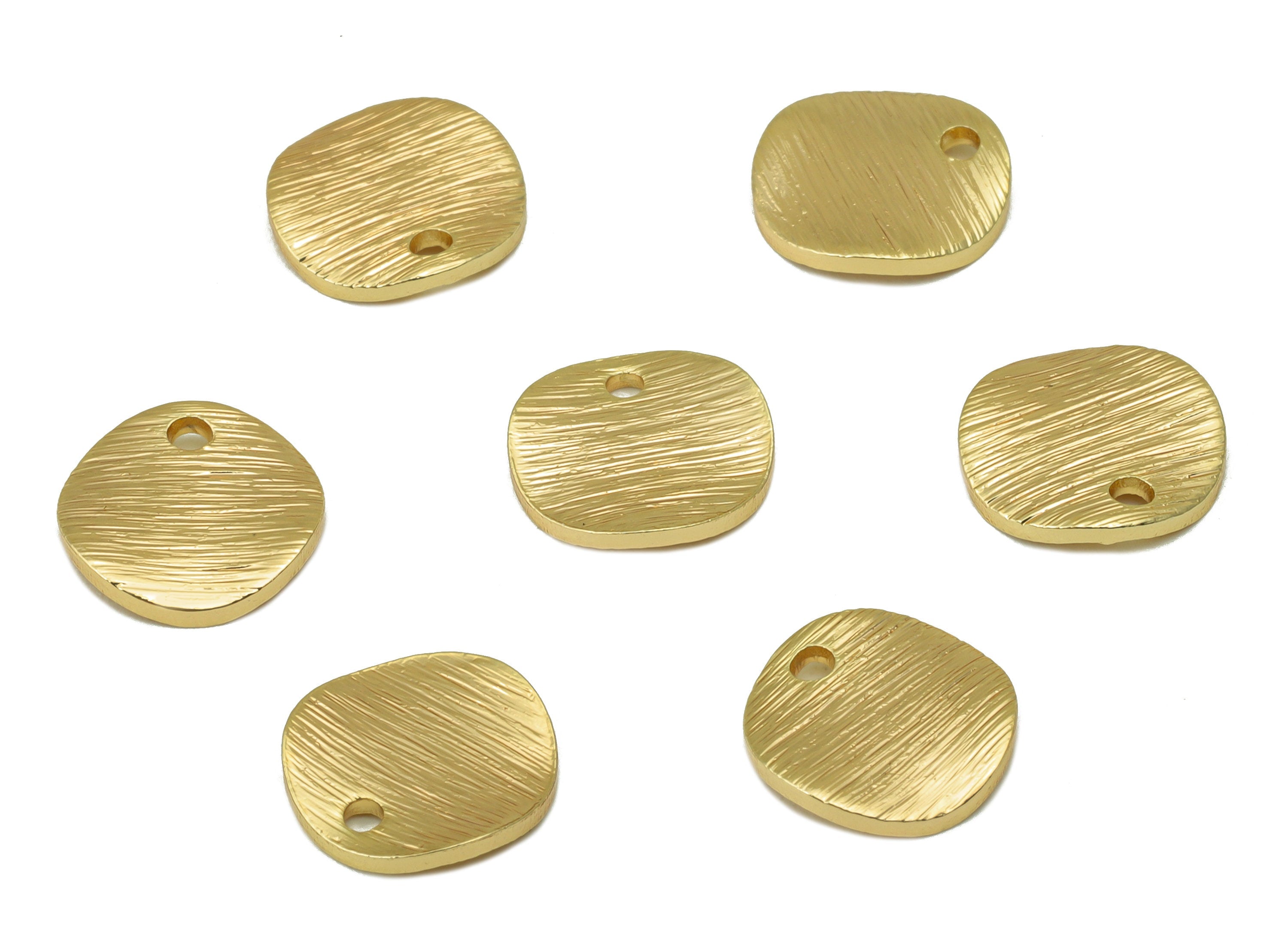 Brass Earring Charm -Mini Round Earring Charm - Brass Semi Circle Pendant - Bent Round Charm -18K Real Gold Plating - 10x10x1mm - RGP6694 - DOMEDBAZAAR