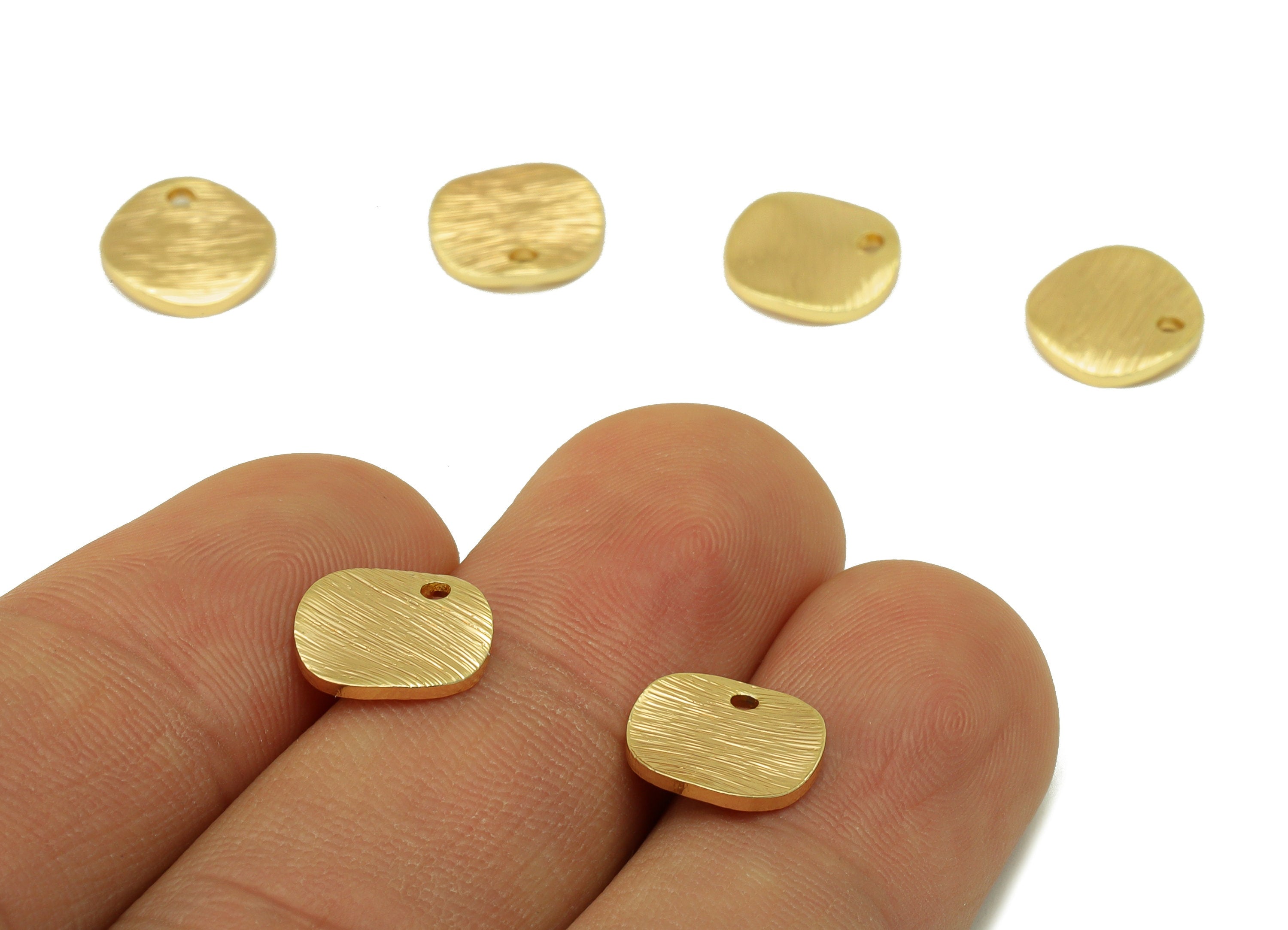 Brass Earring Charm -Mini Round Earring Charm - Brass Semi Circle Pendant - Bent Round Charm -18K Real Gold Plating - 10x10x1mm - RGP6694 - DOMEDBAZAAR