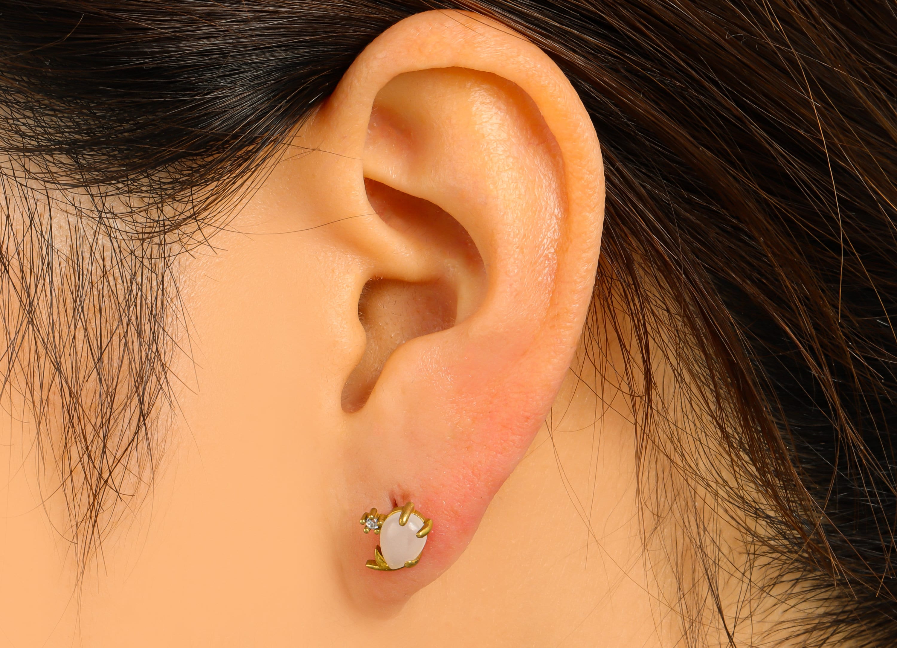 Brass Whale Earring Stud - Raw Brass Pink Whale Earring Post - Marine Earring Post - Cubic Zirconia - Earring Post - 9.97x7.6x3.25mm- PP8576 - DOMEDBAZAAR
