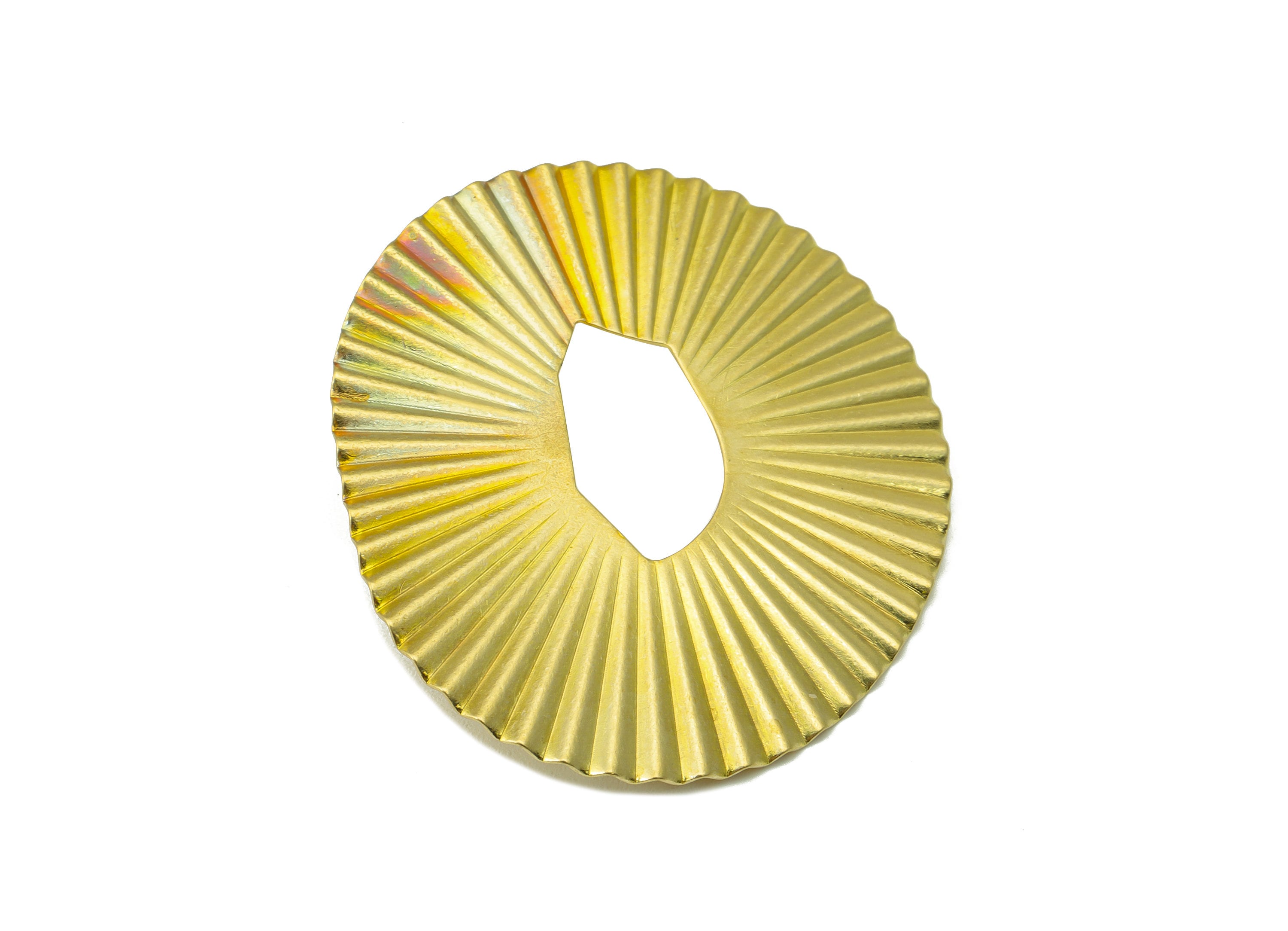 Brass Ellipse Hoop Earring Stud - Wavy Earring Post - Brass Oval Earring Post - Fold Oval Earring Post - Earring Post -41.91x38x1mm- PP8566 - DOMEDBAZAAR
