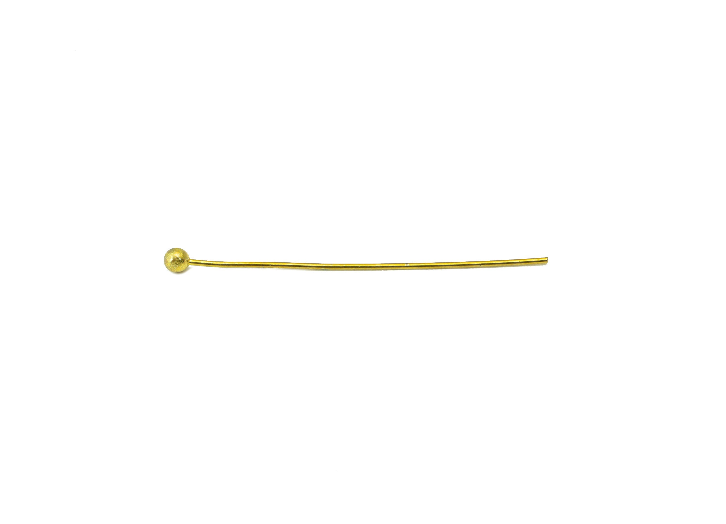 Brass Needle Ball Head Pin - Raw Brass Nail - Brass Slender Ball - Brass Spikes Wires Post- Raw Brass Pins - 30x0.5x0.5mm- PP8552-30 - DOMEDBAZAAR