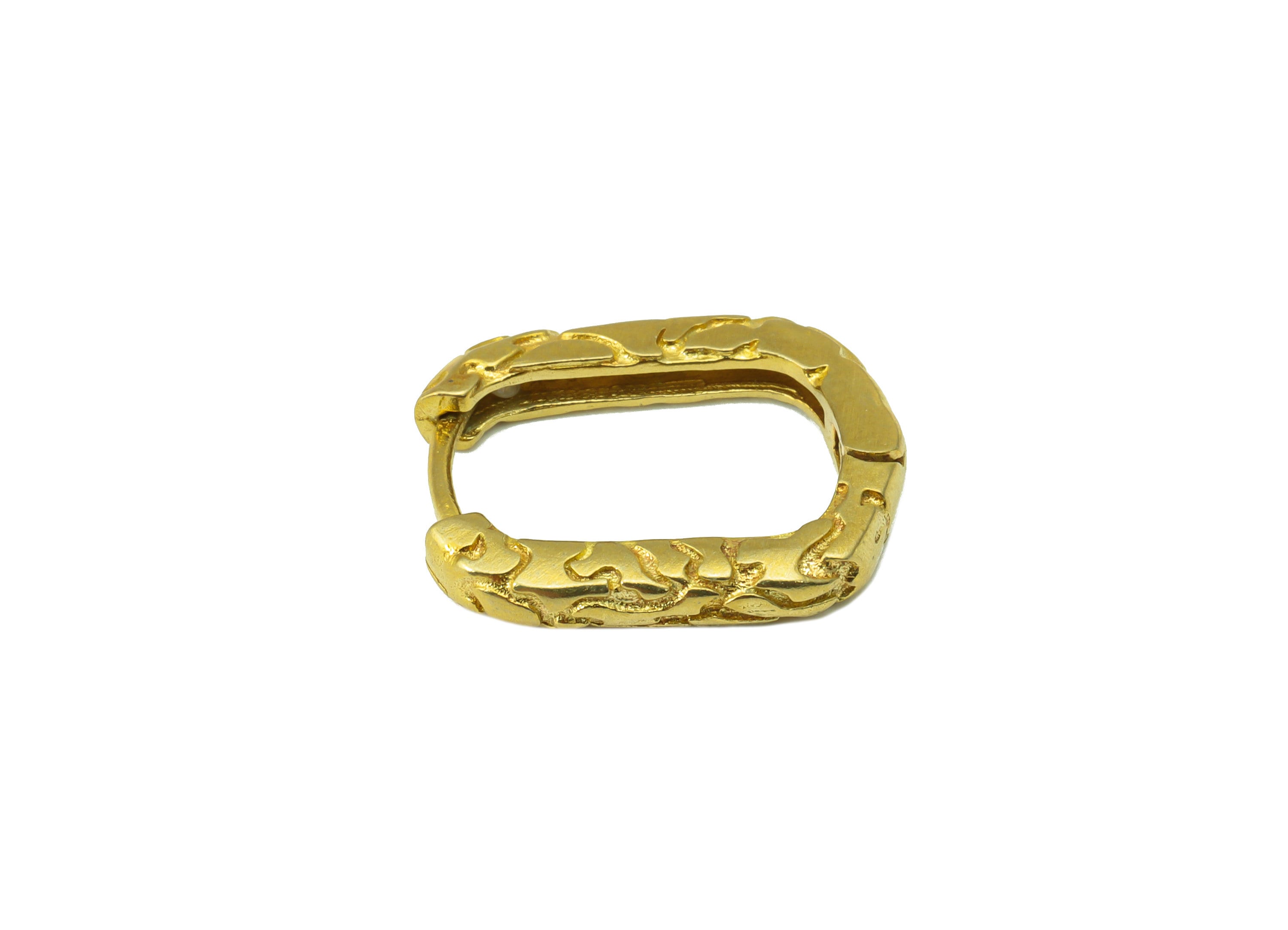 Brass Oval Rectangle Snake Pattern Clasps - Brass Textured Hoop Clasps Earring - Jewelry Supplies - 17.87x 14.48x 2.67mm- PP7551 - DOMEDBAZAAR