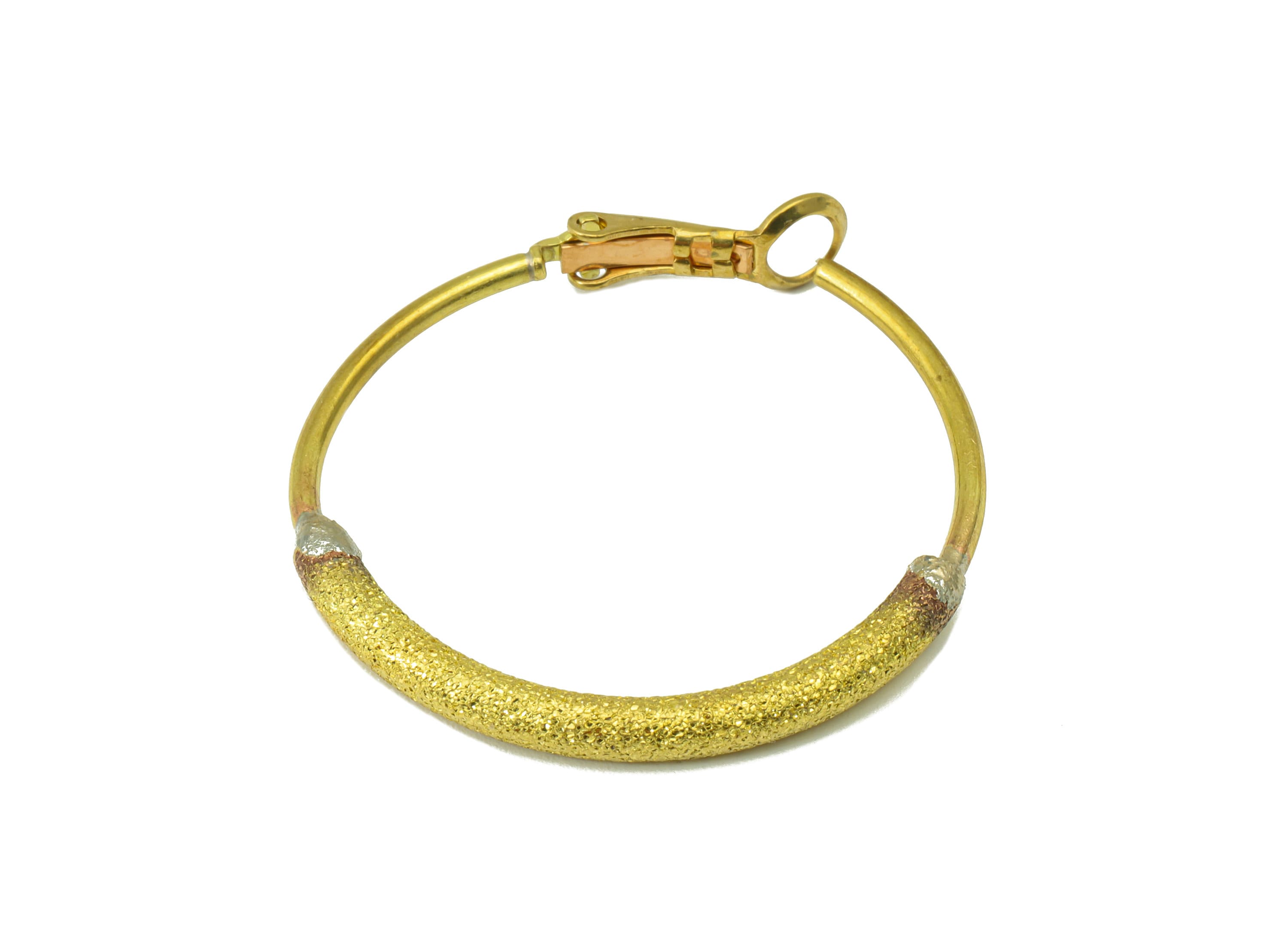 Brass Hoop Earring Stud - Raw Brass Round Hoop Earring Post - Light Textured Circle Earring Post -Earring Post - 38.28x33.41x 2.99mm- PP8517 - DOMEDBAZAAR