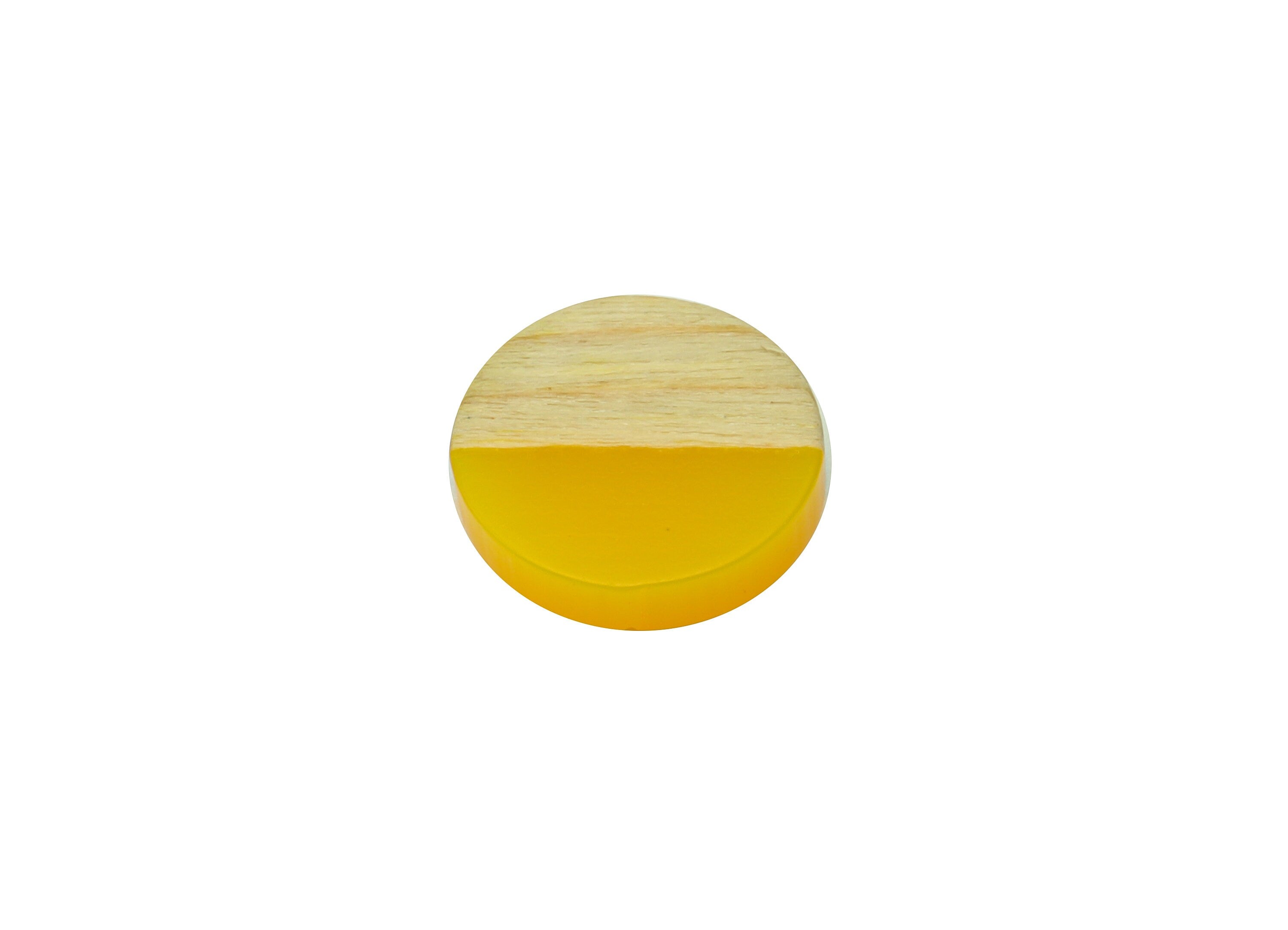 Redwood Resin Round Earring Charm - Redwood Light Yellow Resin Circle Charm - Redwood Resin Charm - 12.17x 12.13x 2.75mm - BB1312A - DOMEDBAZAAR