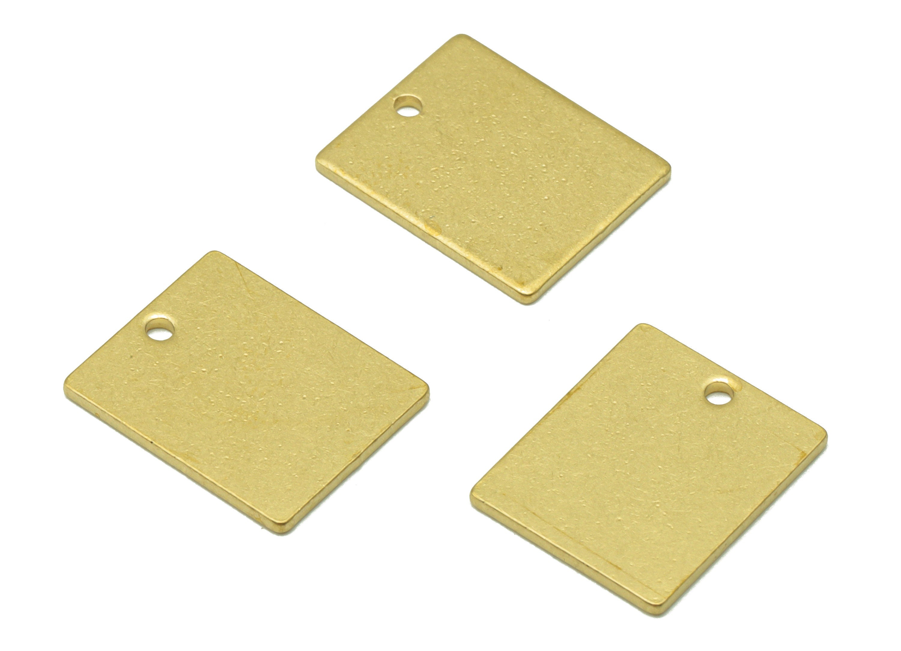 Brass Rectangle Earring Charm - Raw Brass Rectangle Pendant - Stamping Blank Earring Charm - For Necklace - For Pendant -13x10x1mm - PP8610 - DOMEDBAZAAR