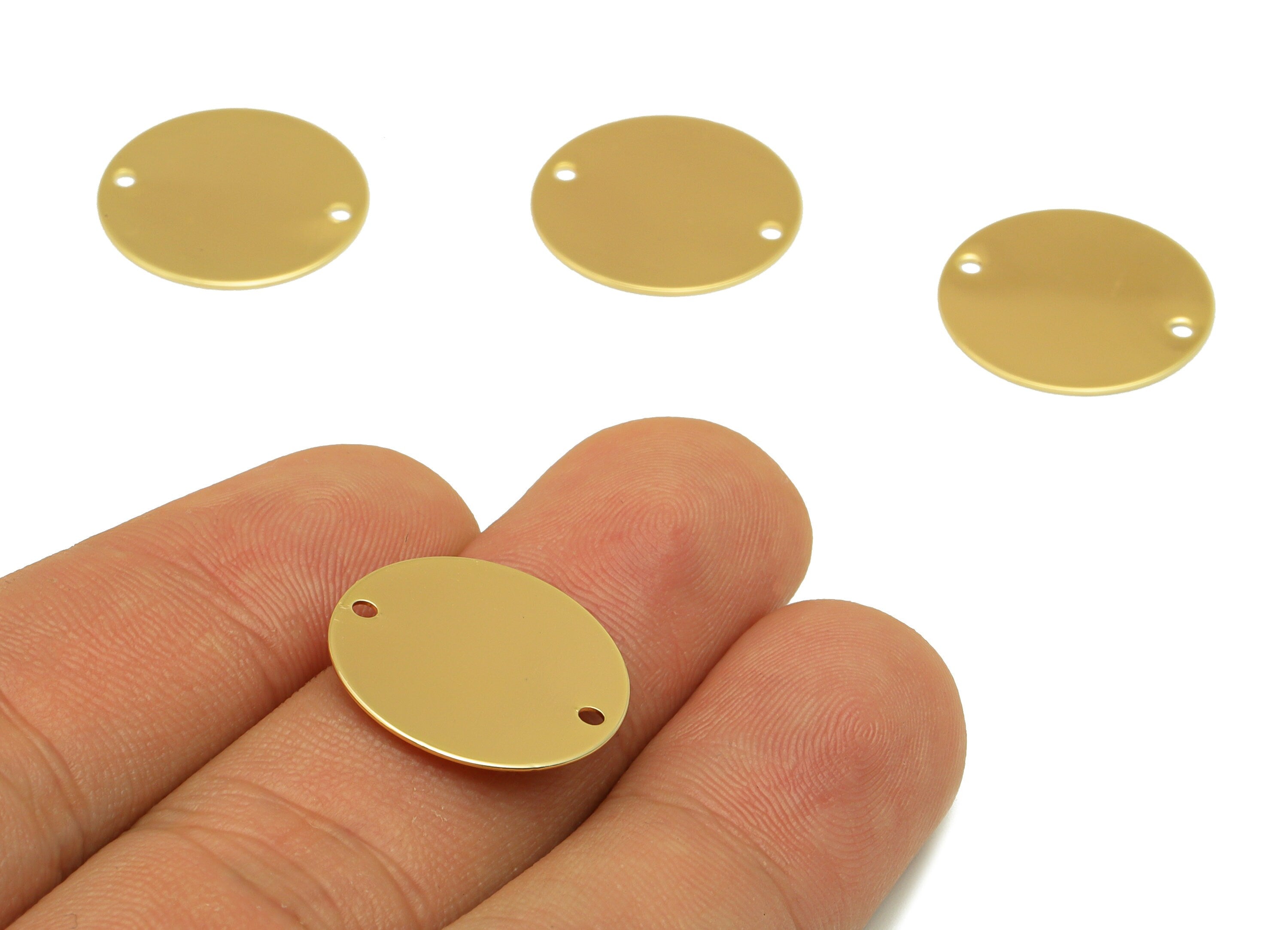 Brass Earring Connector - Semi Circle Earring Connector -Gold Round Necklace Connector-18K Real Gold Plating -18.19x18.19x0.54mm - RGP6704 - DOMEDBAZAAR