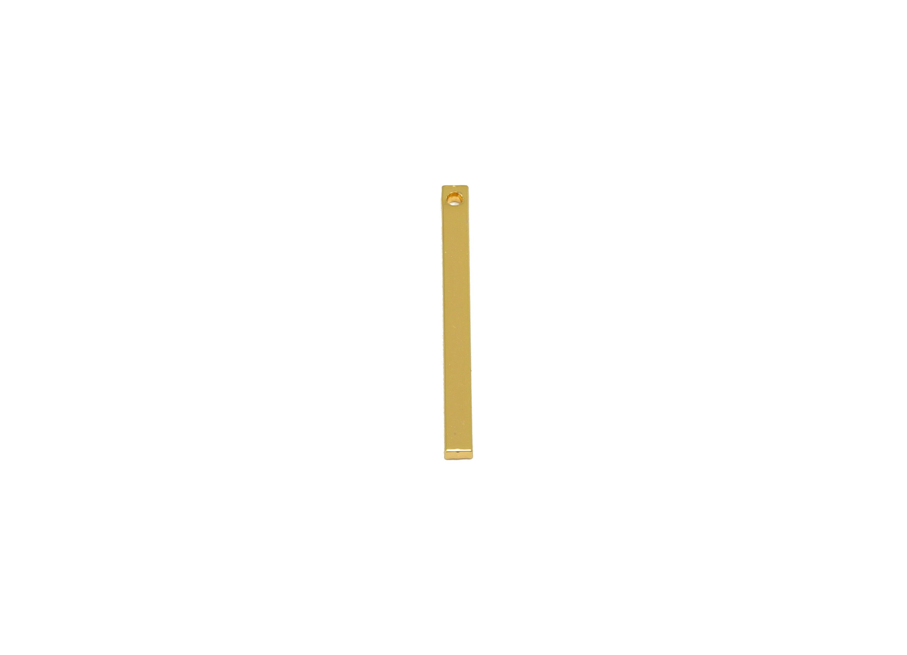 Brass Earring Charm - Gold Bar Earring Charm - Brass Strip Earring Charm -Earring Findings -18K Real Gold Plated - 25x2x1mm - RGP6702 - DOMEDBAZAAR