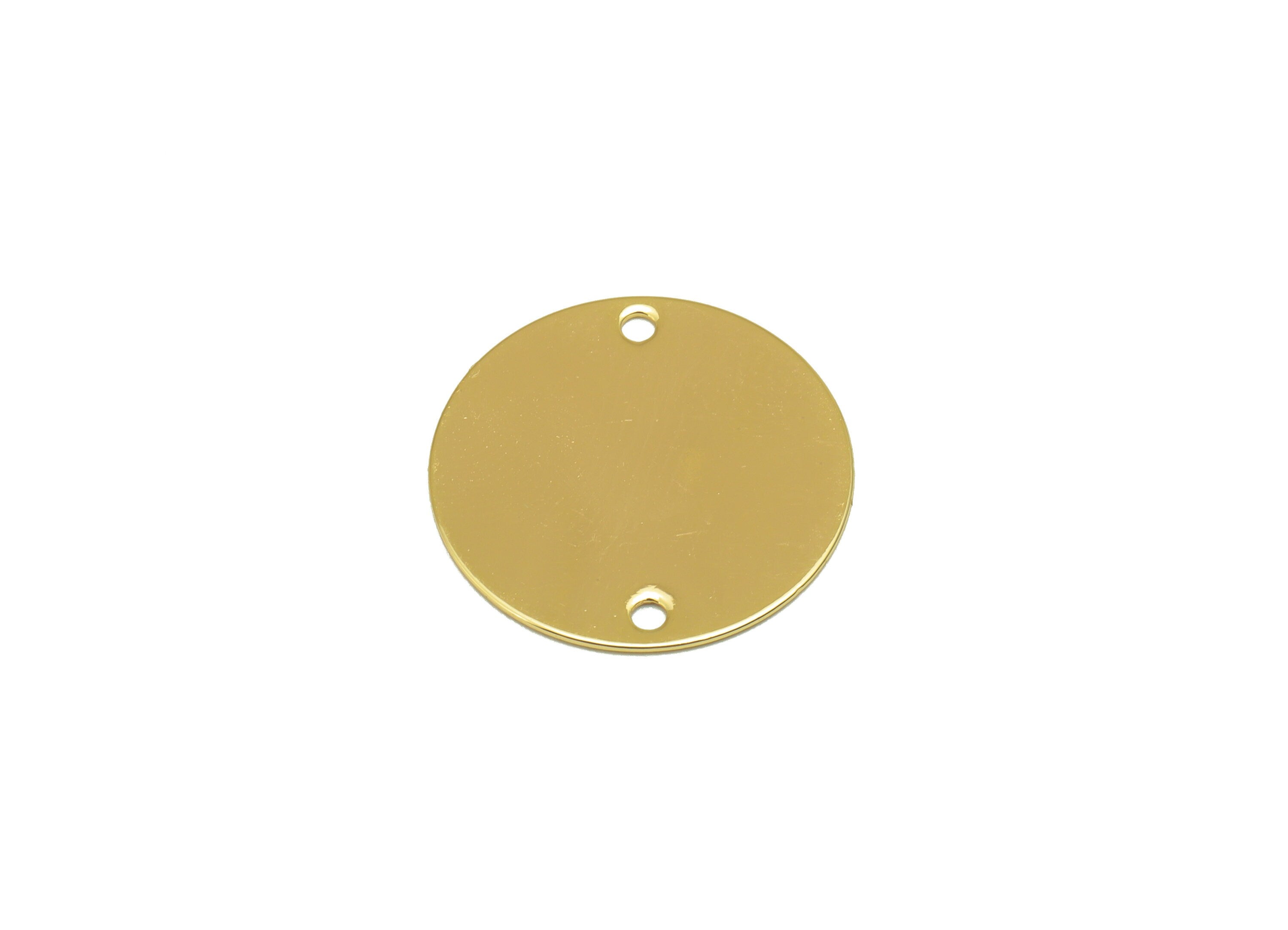 Brass Earring Connector - Semi Circle Earring Connector -Gold Round Necklace Connector-18K Real Gold Plating -18.19x18.19x0.54mm - RGP6704 - DOMEDBAZAAR