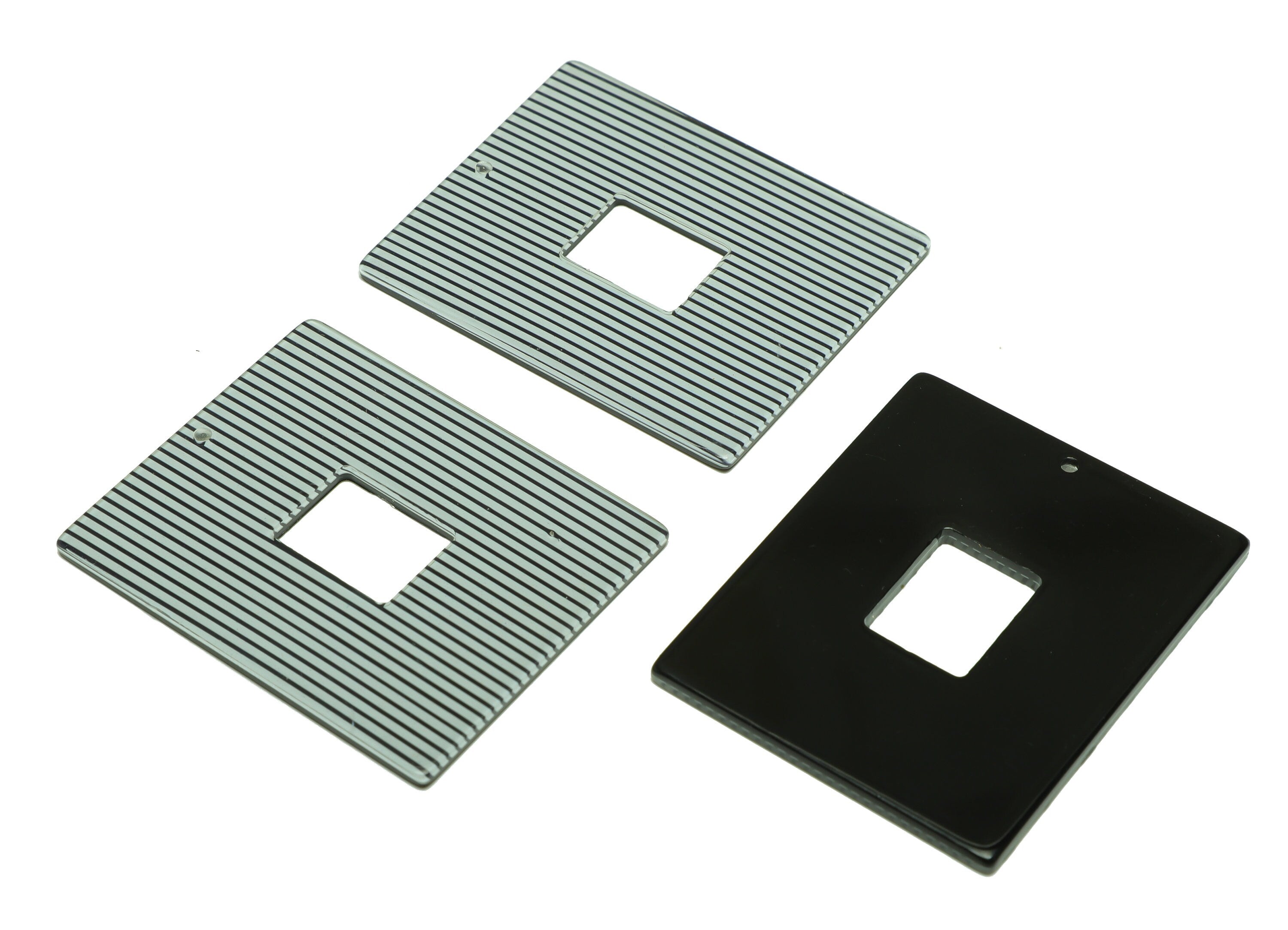 PVC Stripes Charm - Rectangle Stripes Pendant - Big Rectangle Earring Charm - Jewelry Making - 49x40x2.5mm - AC2614-A941 - DOMEDBAZAAR