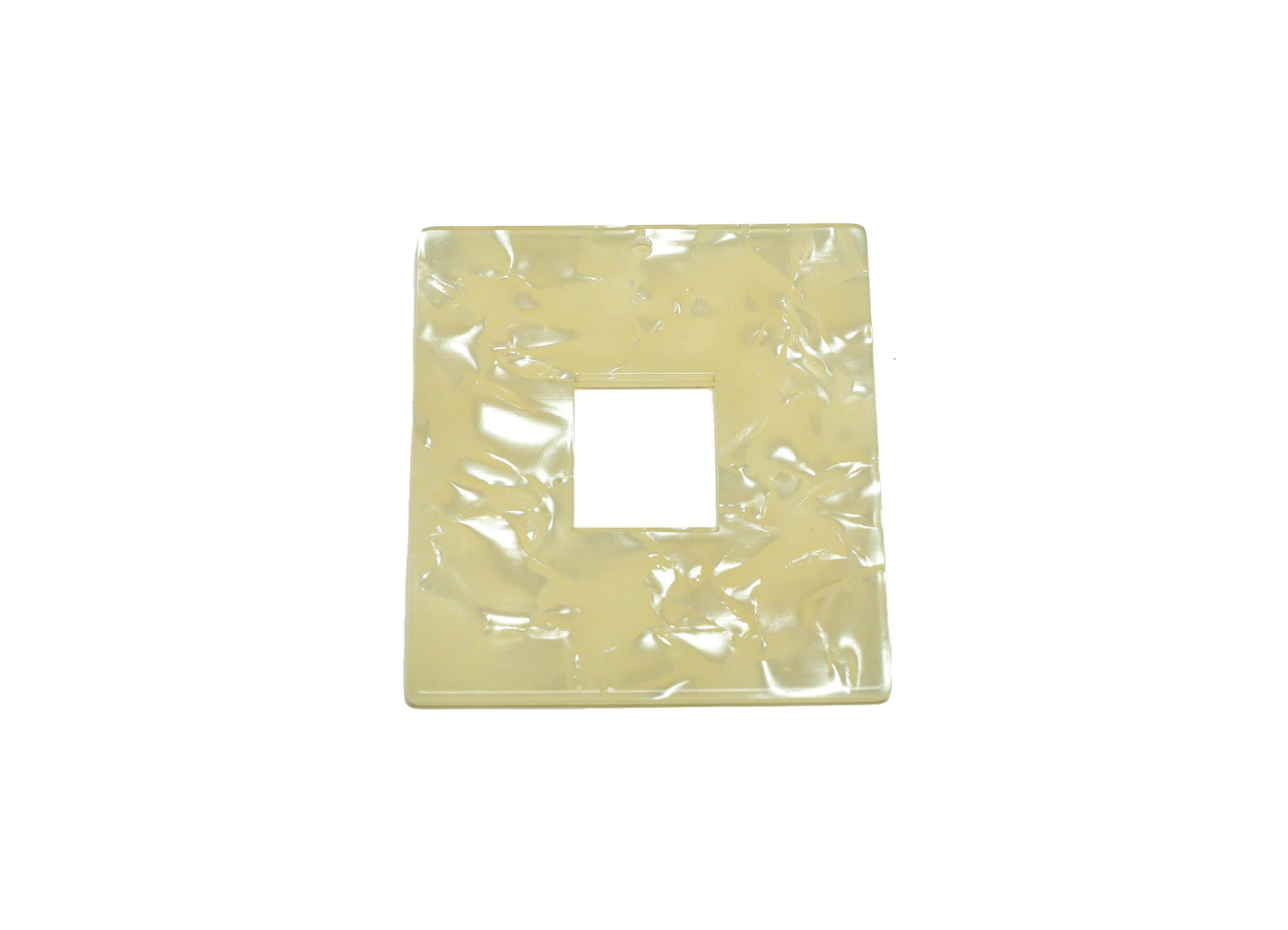 Acrylic White Charm - Rectangle Marble Pendant - Shell Looking Acrylic - Big Rectangle Earring Charm - 49.x39.83x2.45mm - AC2614-A31 - DOMEDBAZAAR