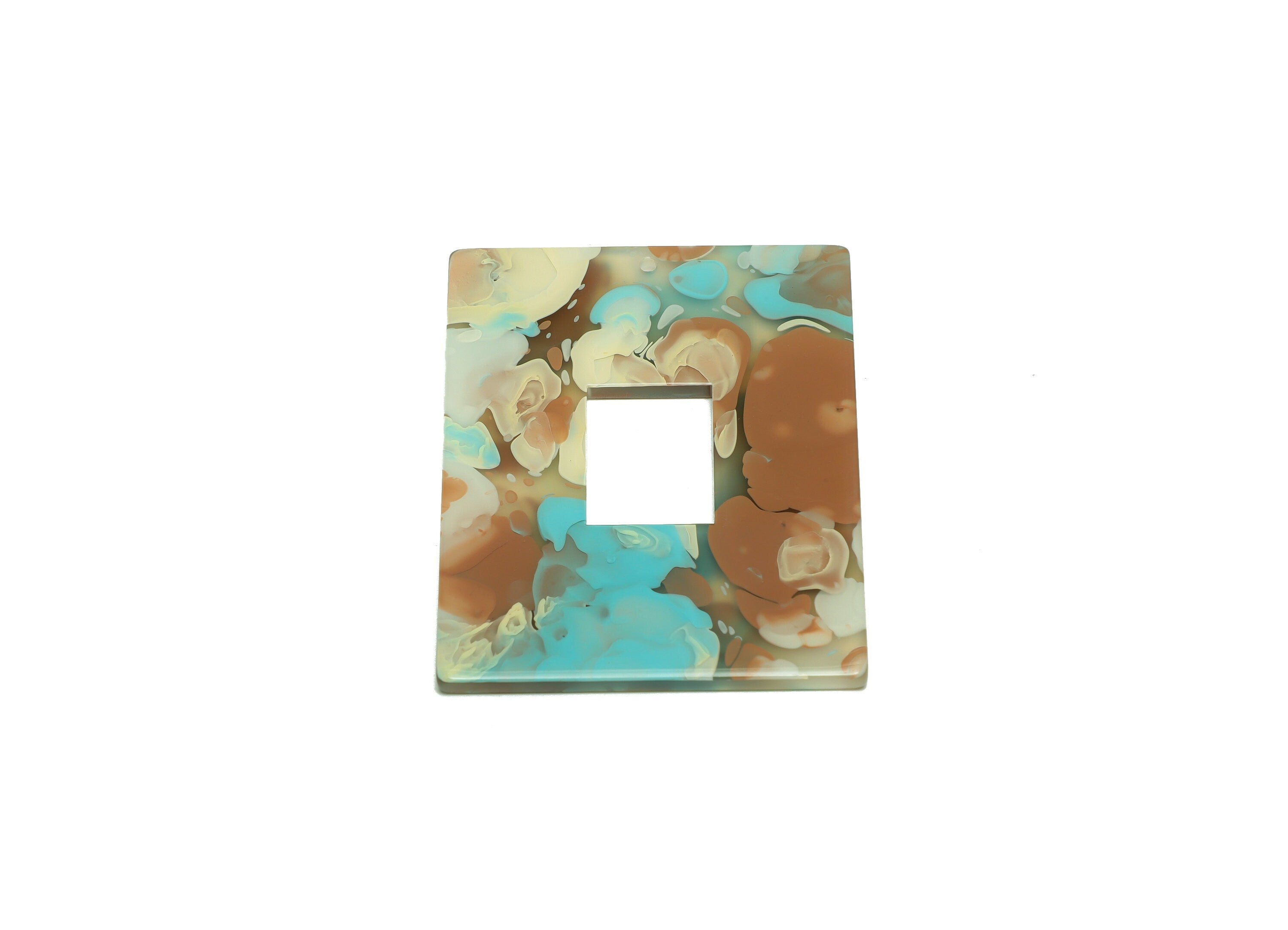 Acrylic Rectangle Charm - Rectangle Mix Color Pendant - Acrylic Earring Charm - Jewelry Making - Code:A585 - 49x39.65x2.75mm - AC2614-A585 - DOMEDBAZAAR