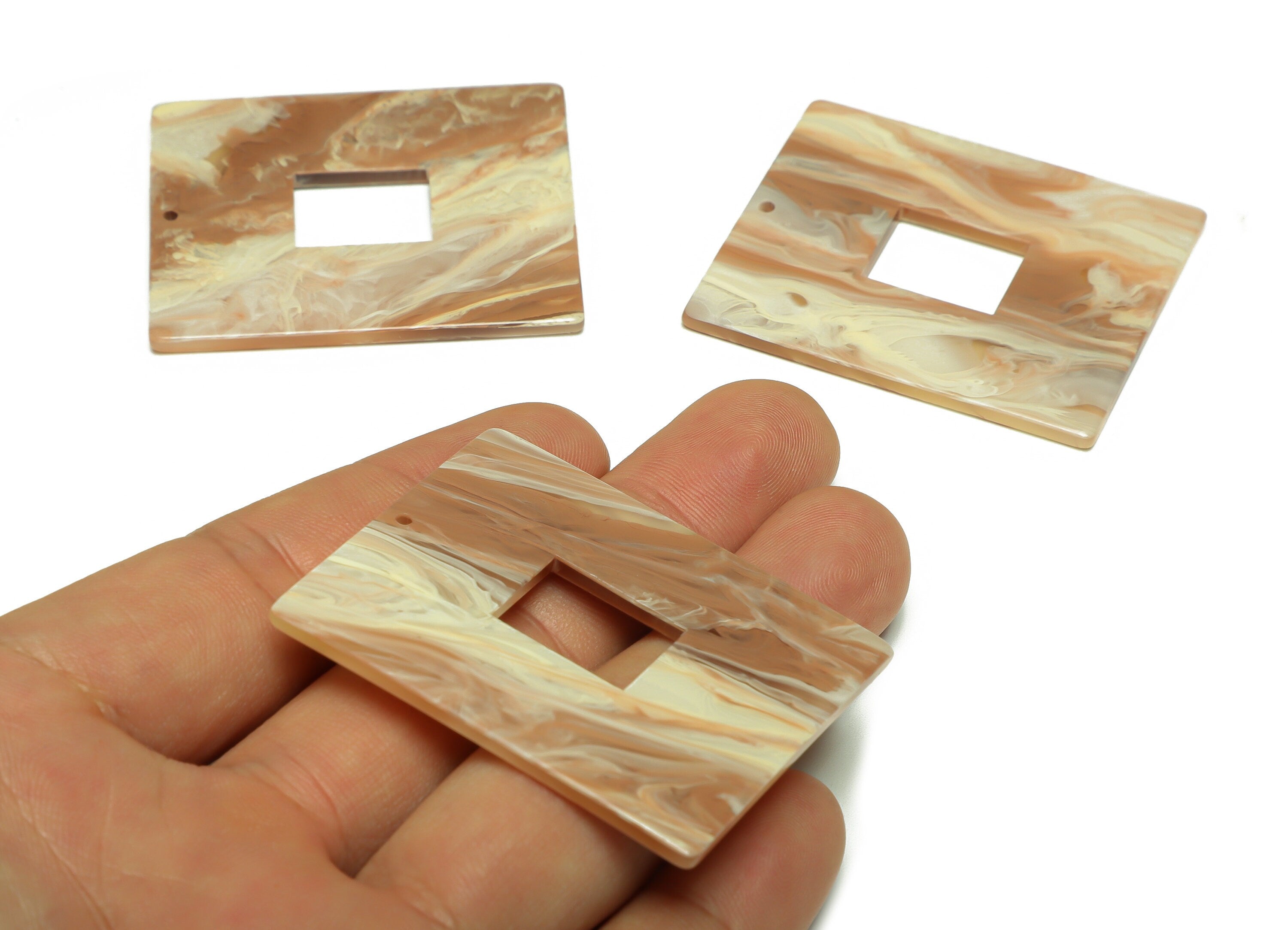 Acrylic Rectangle Charm - Rectangle Mix Color Pendant - Acrylic Earring Charm - Jewelry Making - Code:A961 - 48x39.09x2.53mm - AC2614-A961 - DOMEDBAZAAR